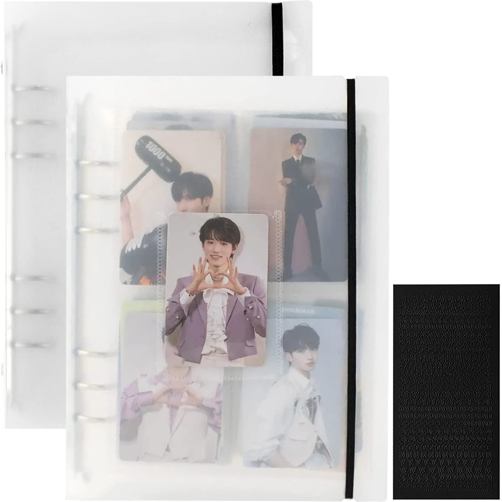 A5 Photocard Binder with 25 Pcs Inner 6 Ring, Korean Pop Photocard Holder Book, Photocard Album, Clear K-Pop Album Photo Card Bi
