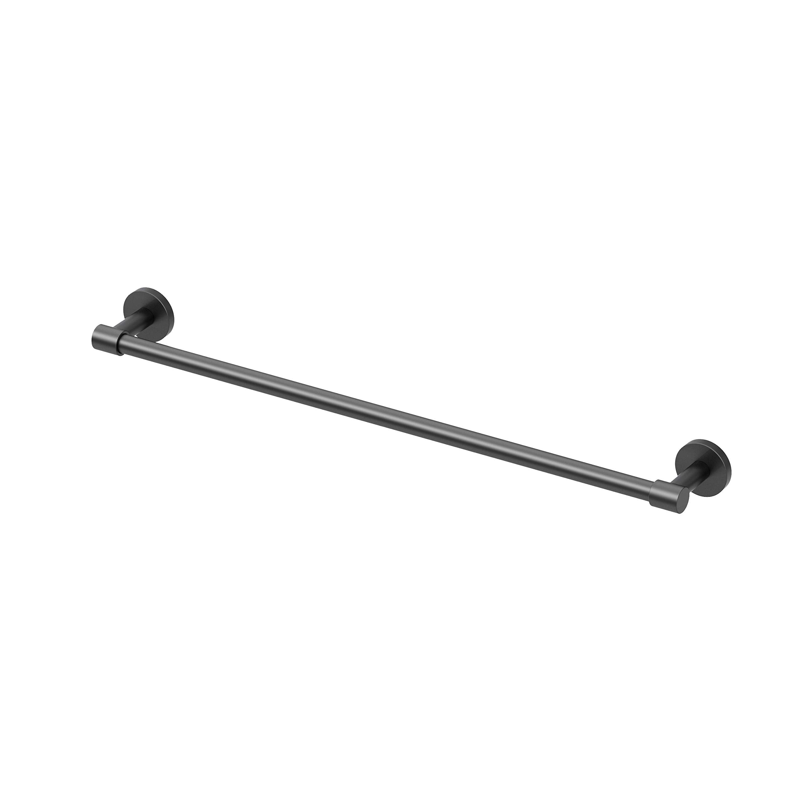 Gatco 4660Mx Reveal 24'' Towel Bar, Matte Black | Wall Mounted Towel Holder For Bathroom, Total Length 26.13''