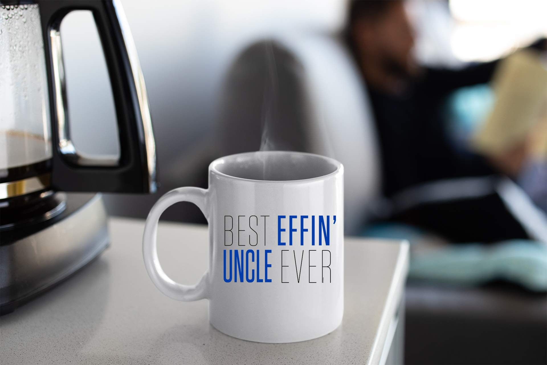 Veracco Best Effin ' Uncle Ever - White Ceramic Coffee Mug Tea Cup Funny Birthday Gifts For Him (White, Ceramic)