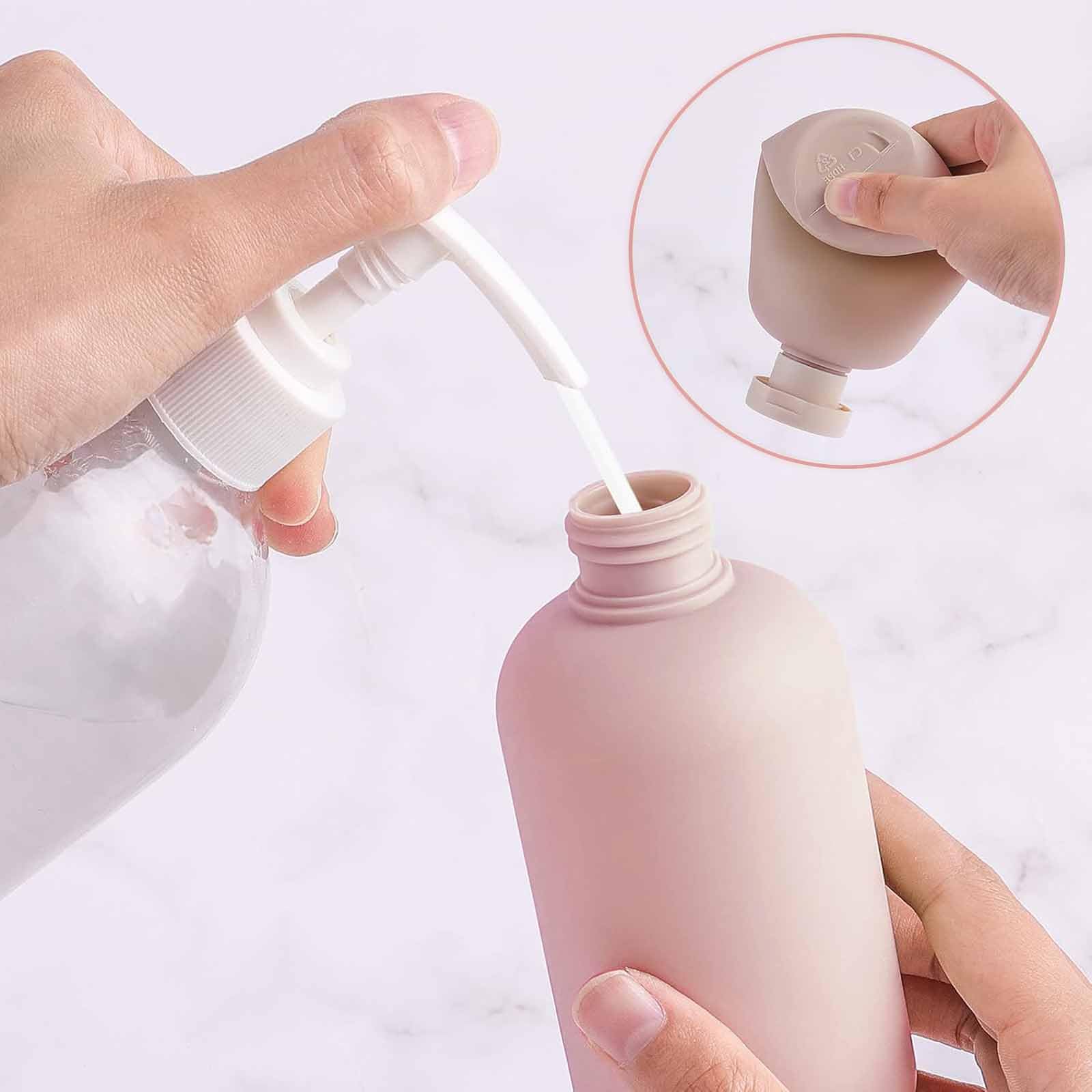 TMXAOK 2 Pieces Squeeze Bottles with Flip Cap, Large Empty Refillable Plastic Leak Proof Travel Bottles Travel Accessories for S