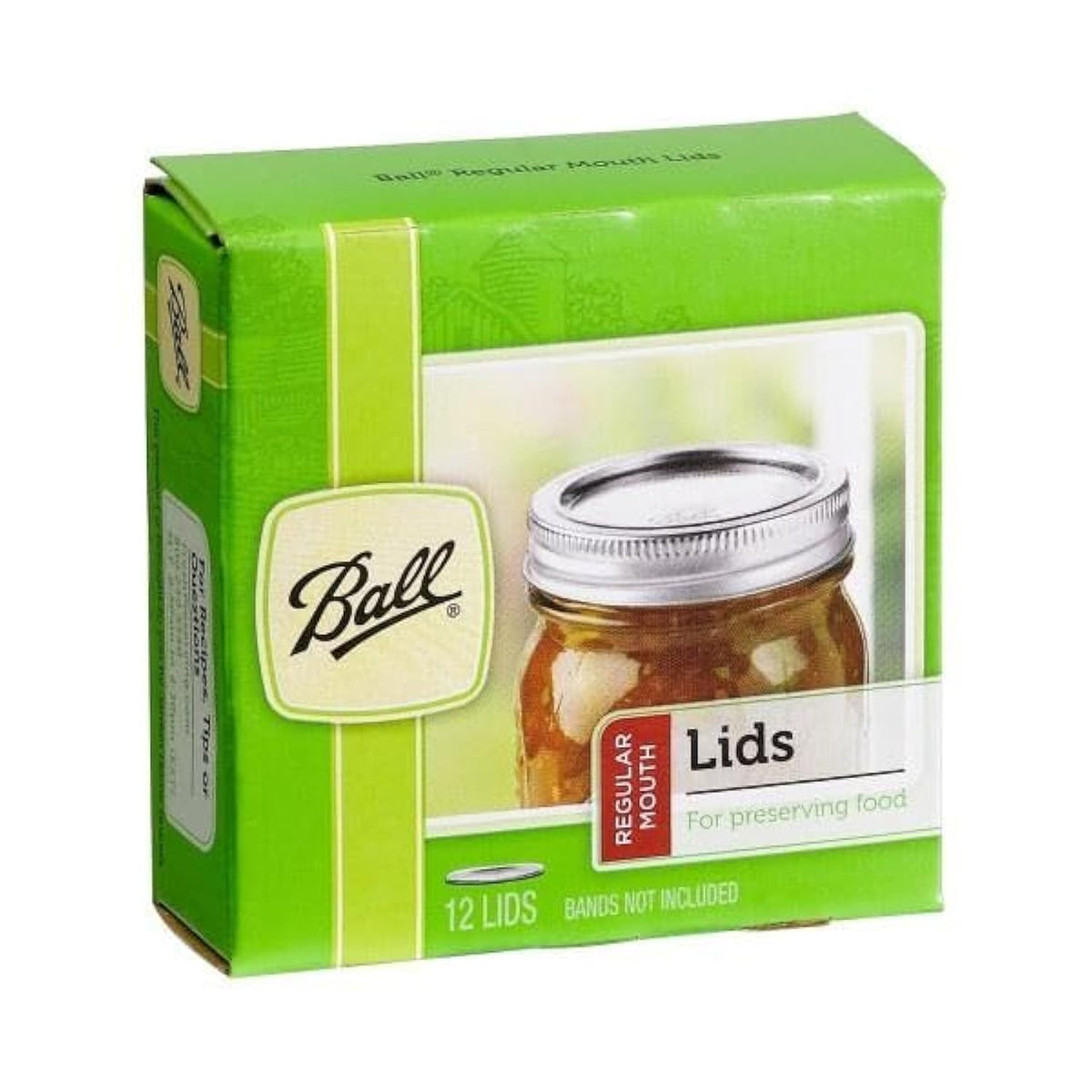 Ball Regular Mouth Lids For Glass Mason Jars, Used For Canning, Pickling, Juice, Jam, Jelly 12-Count, Pack Of 12 (144-Lids Total