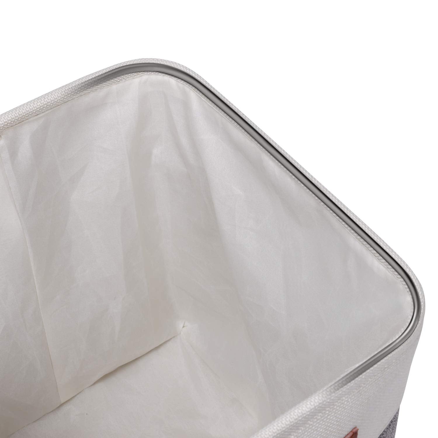 Univivi 10.5 Inch Fabric Cube Bins With Hard Bottom, 4 Pack Storage Baskets With Pu Handles For Shelves Closet Foldable Storage