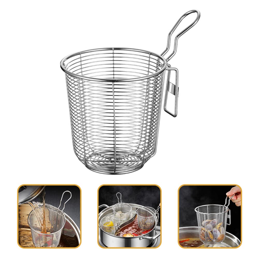 Stainless Steel Strainer Colander Basket: Kitchen Pasta Colander Ramen Skimmer Fine Mesh For Spaghetti Noodles Frying Cooking