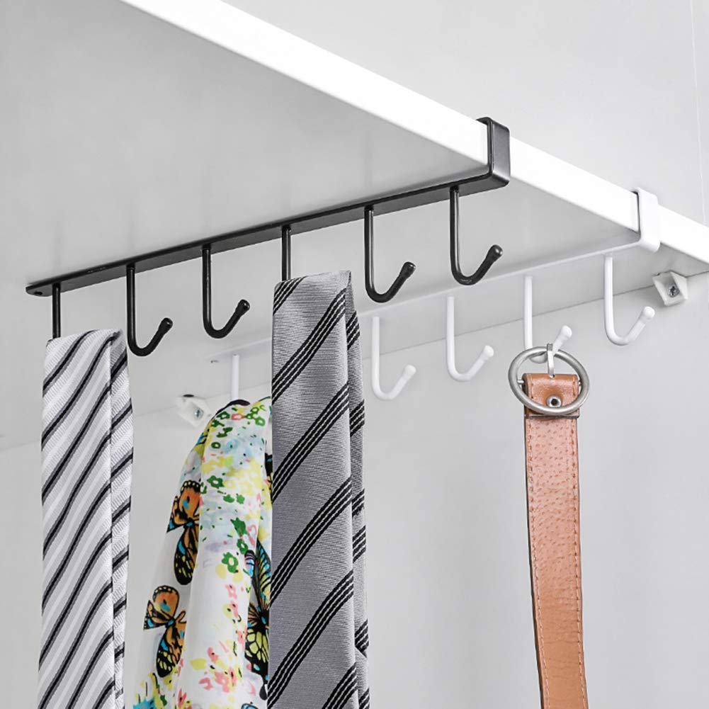 Raja Dhiraj 6 Hooks Under Shelf Cup Holder Stand For Kitchen MultiFunctional Utensil Rack For Hanging Under Cabinet Coffee Mug 
