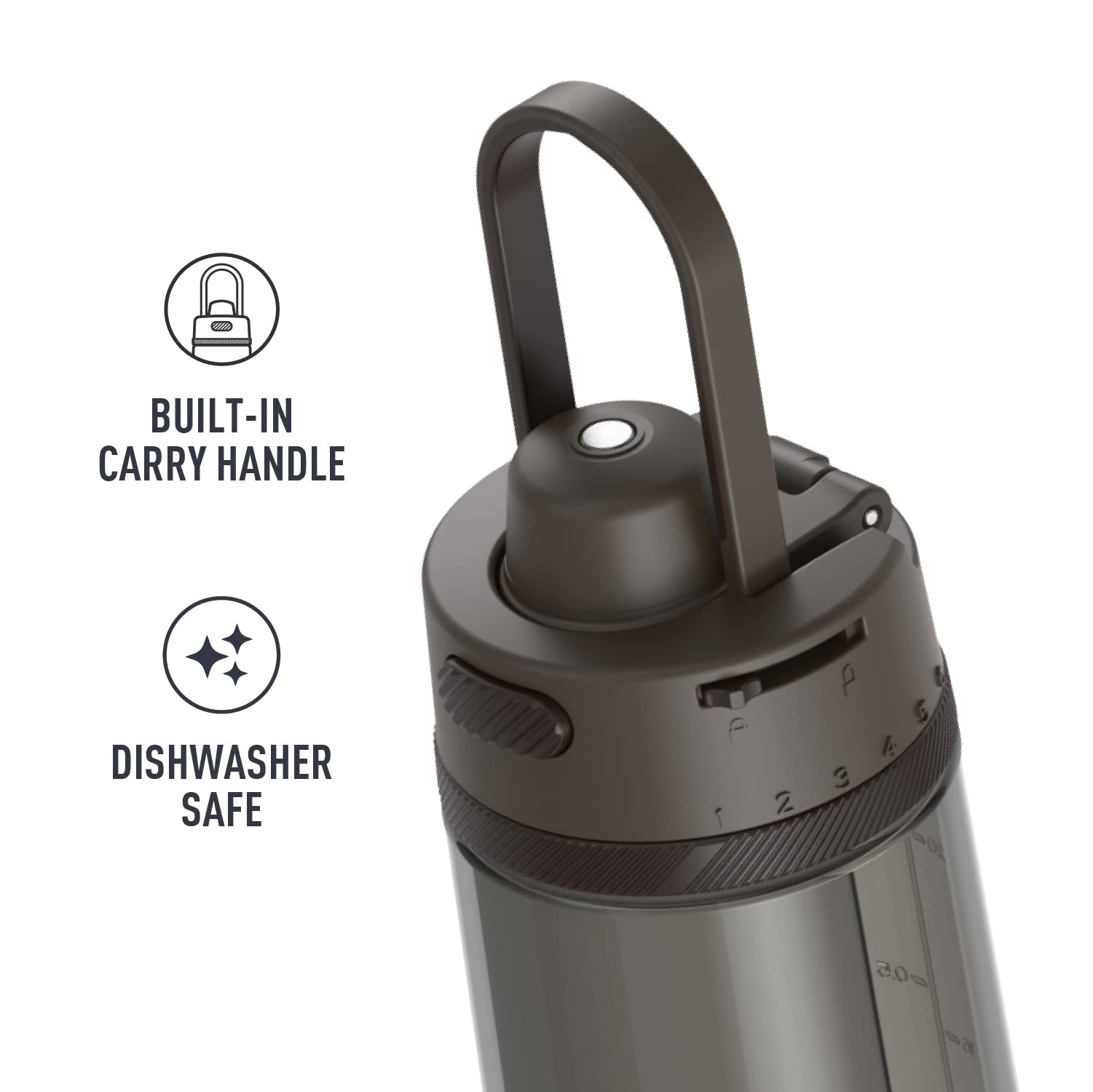 Thermos Alta Series Hydration Bottle With Spout 40 Ounce, Espresso Black