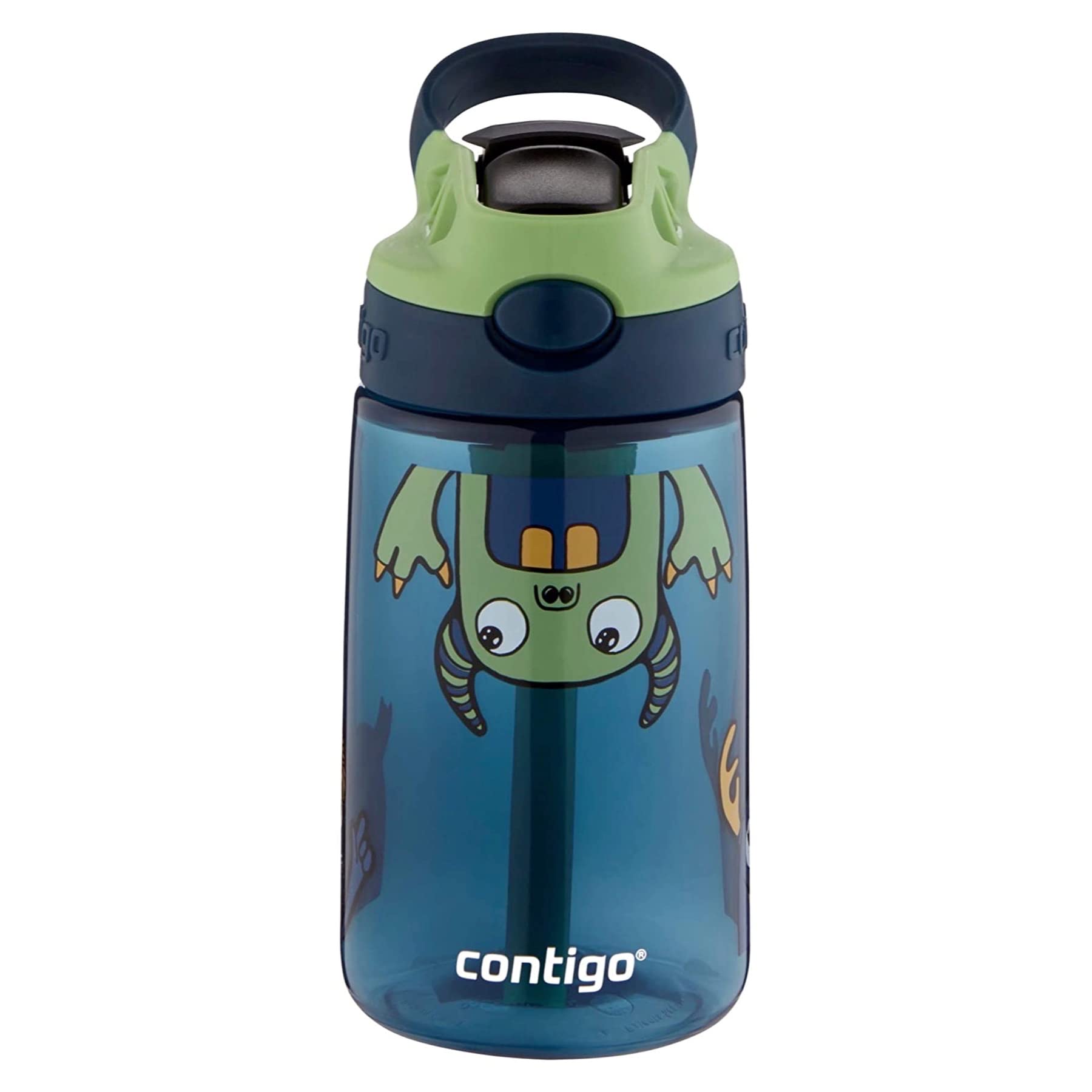 Contigo Kids Straw Water Bottle With Autospout Lid, 14Oz, Monsters