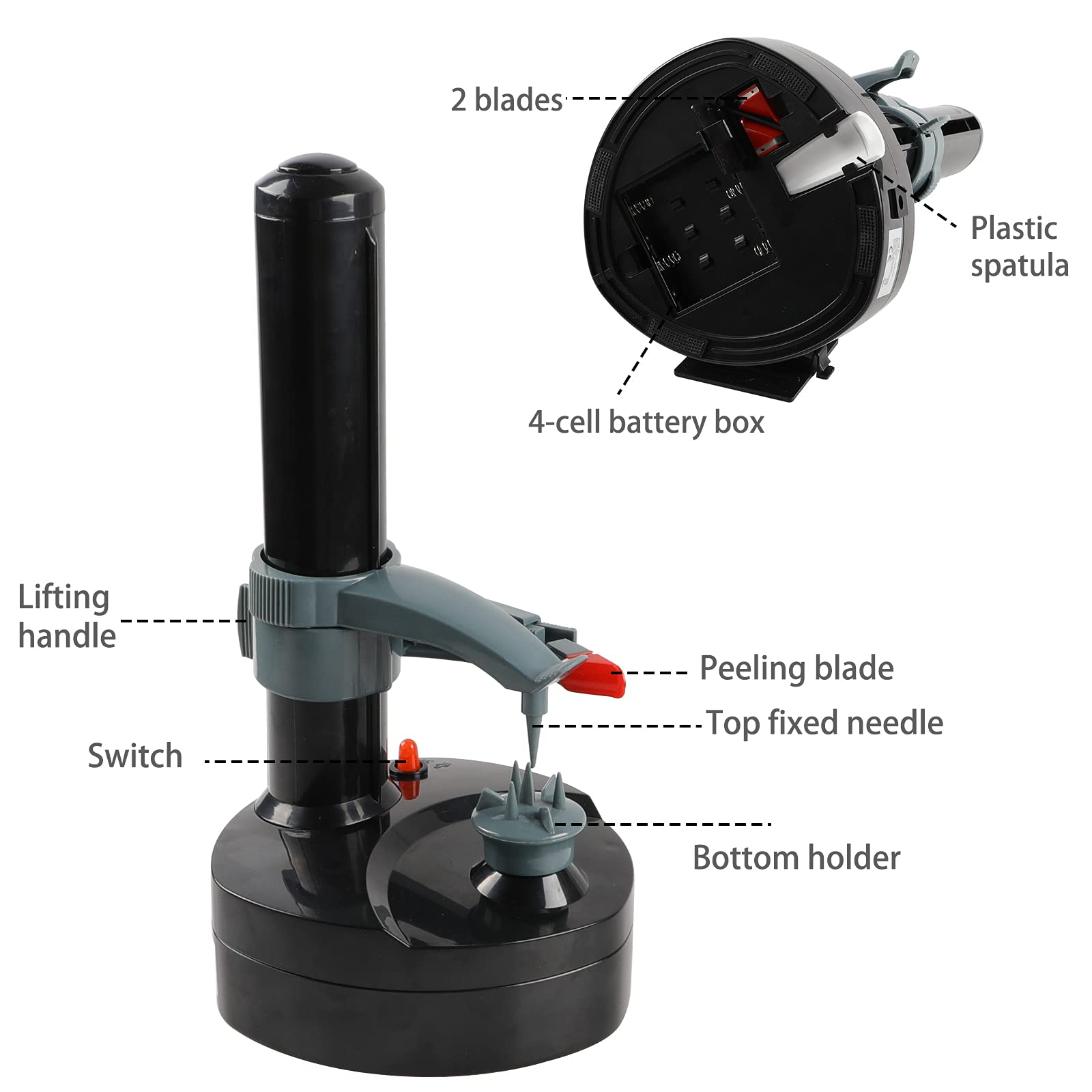 Electric Potato Peeler With 23 Replacement Blades Rotato Express Stainless Steel Automatic Rotating Fruits Fruit Potato Peeler V