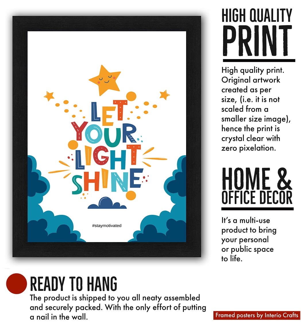 Interio Crafts Positive Quotes Motivational Wall Frames - Synthetic Wood - 13 X 10 Inches (Style 5)