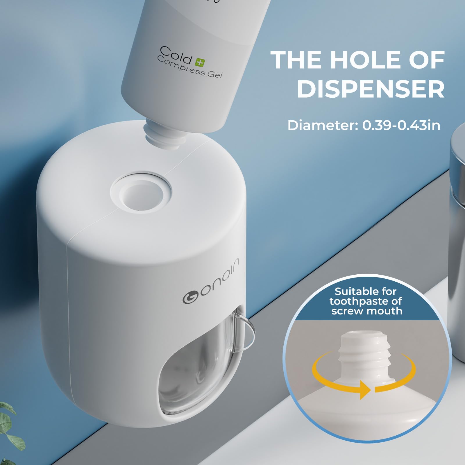 Vnyifan Toothpaste Dispenser Wall Mount For Bathroom-Toothpaste Holder Automatic Toothpaste Squeezer With Cover For Bathroom Org