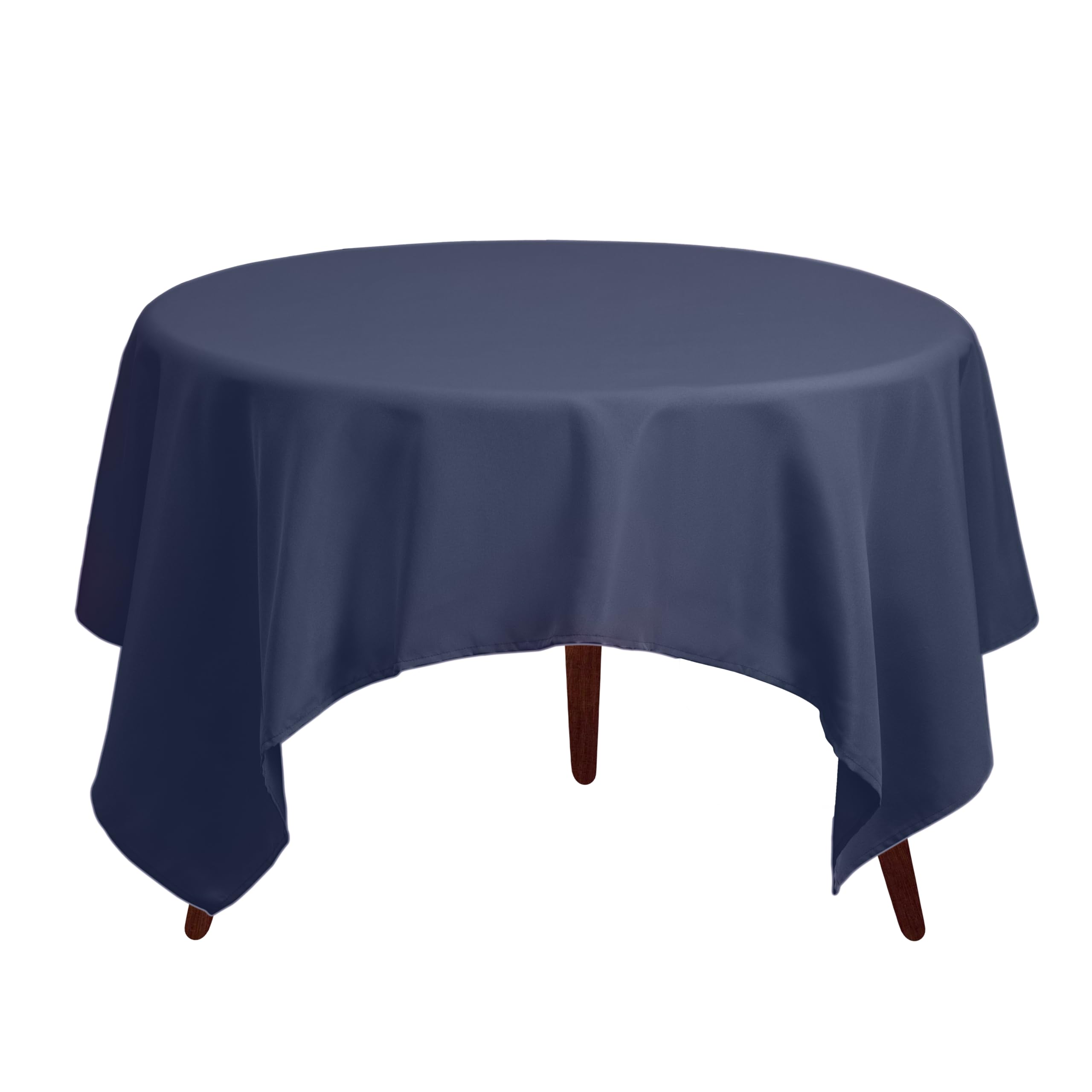 Gee Di Moda Square Tablecloth - 85 x 85 Inch Navy Blue Table Cloth for Large Square or Round Tables - Heavy Duty Washable Fabric