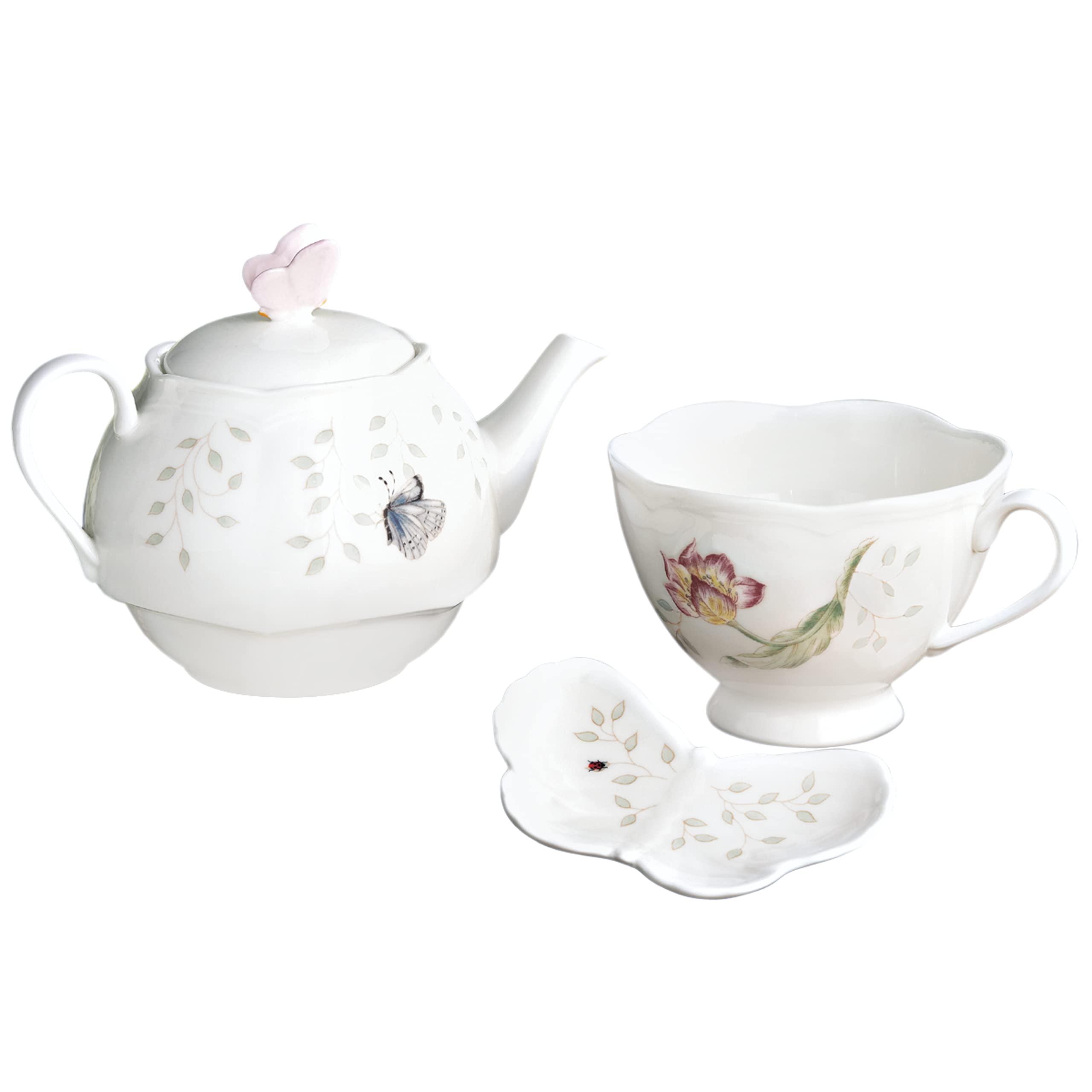 Lenox 6083927 Butterfly Meadow Teapot With Lid, White