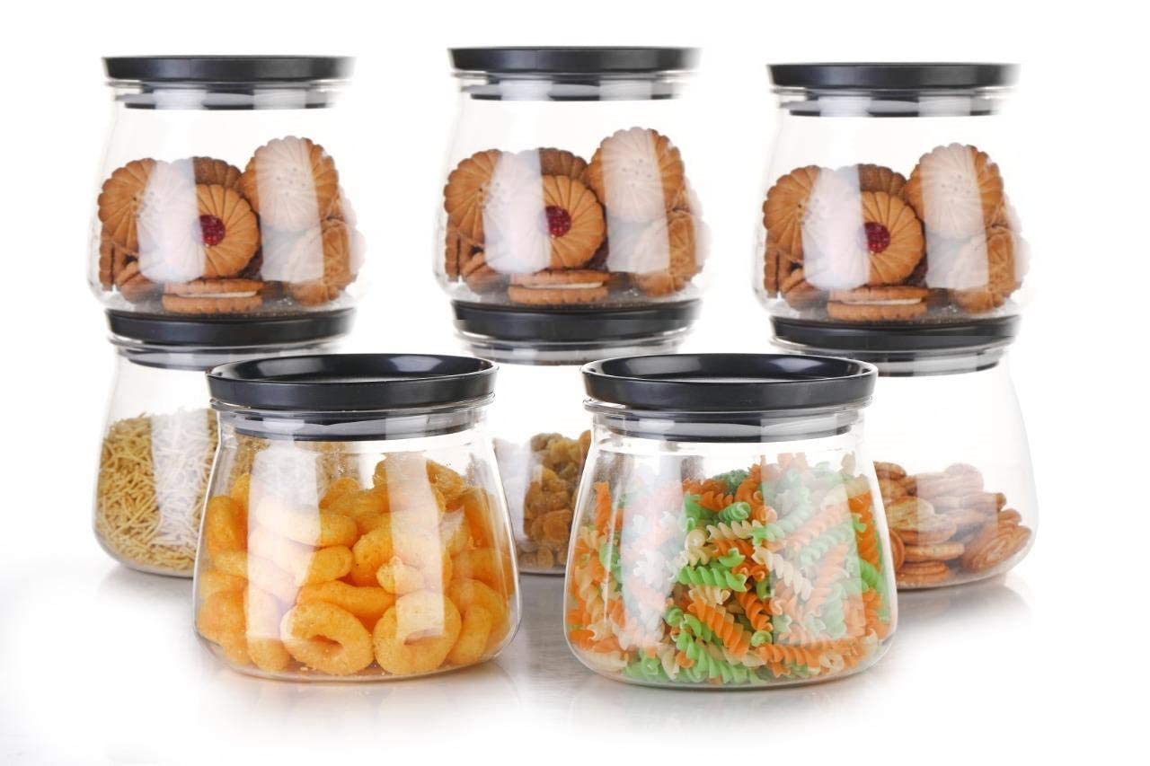 Sixfire Airtight Plastic Container Jar Set For Kitchen 6Piece For Storage Jar, 900Ml Dabba For Kitchen Fridge Storage Container