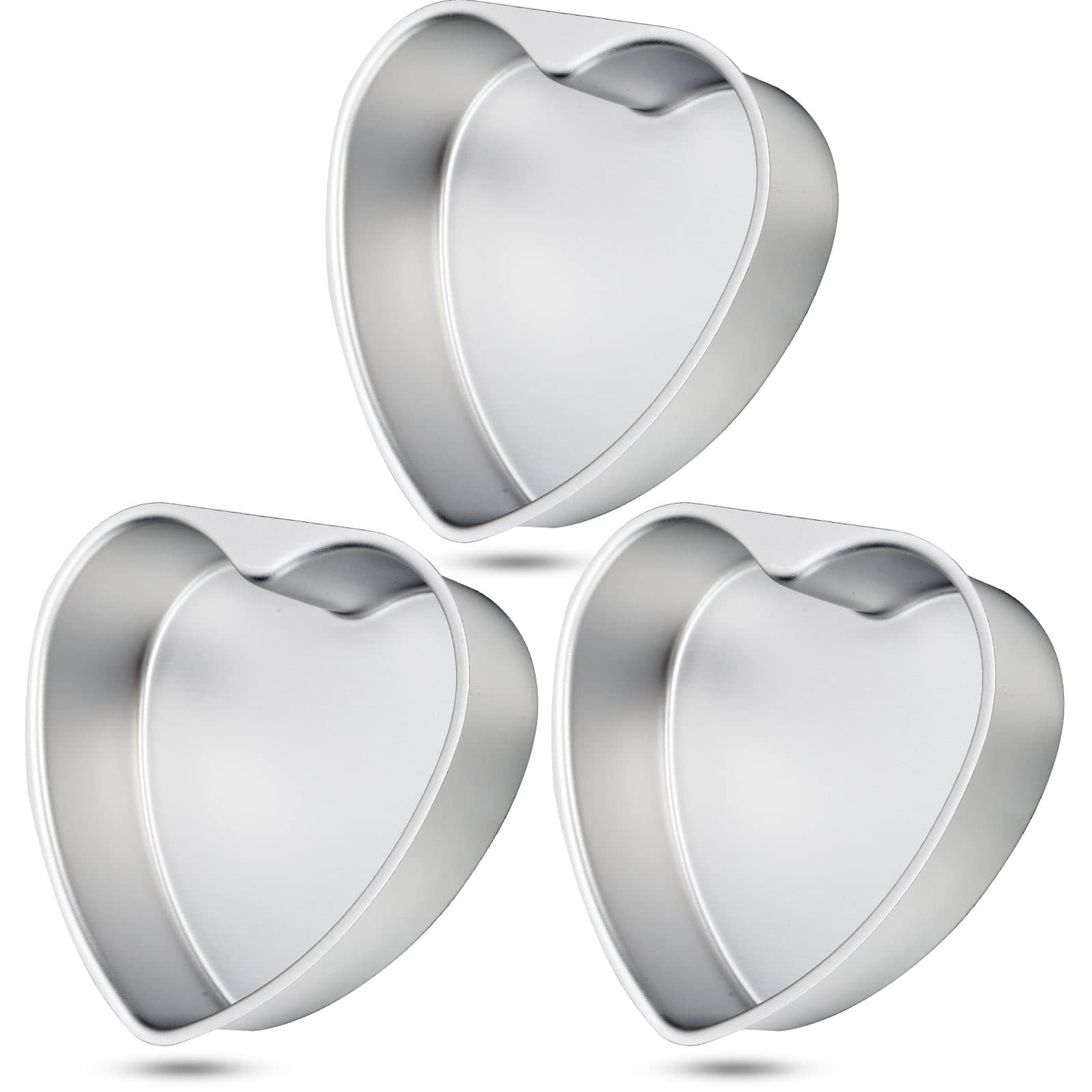 Nuogo 3 Pieces Heart Shaped Cake Pans 8 Inch Aluminum Cake Pans Heart Cake Mold Funny Cake Tins For Baking Diy Baking Mold Tool
