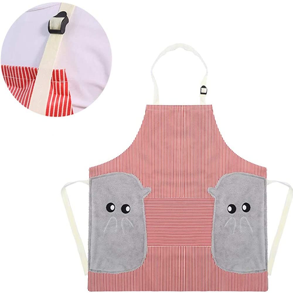 Mockery Kitchen Bib Apron With Pocket & 2 Side Coral Velvet Towels For Hands Wiping, Commercial, Restaurant, Kitchen Apron, Wate