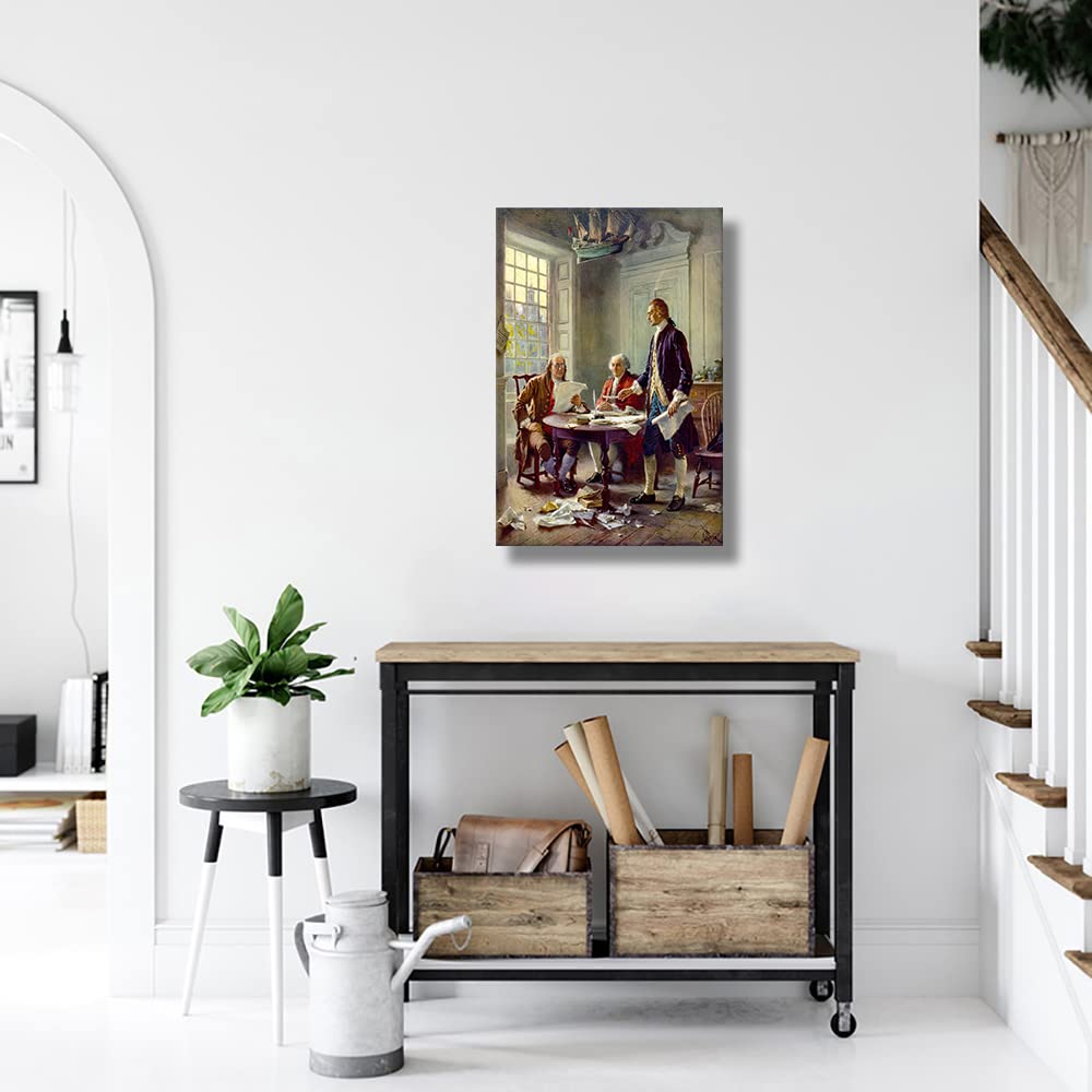 The Declaration Of Independence Framed Wall Decor Posters Office Artwork Vintage Modern Art Pictures Canvas Classic Home Decor J