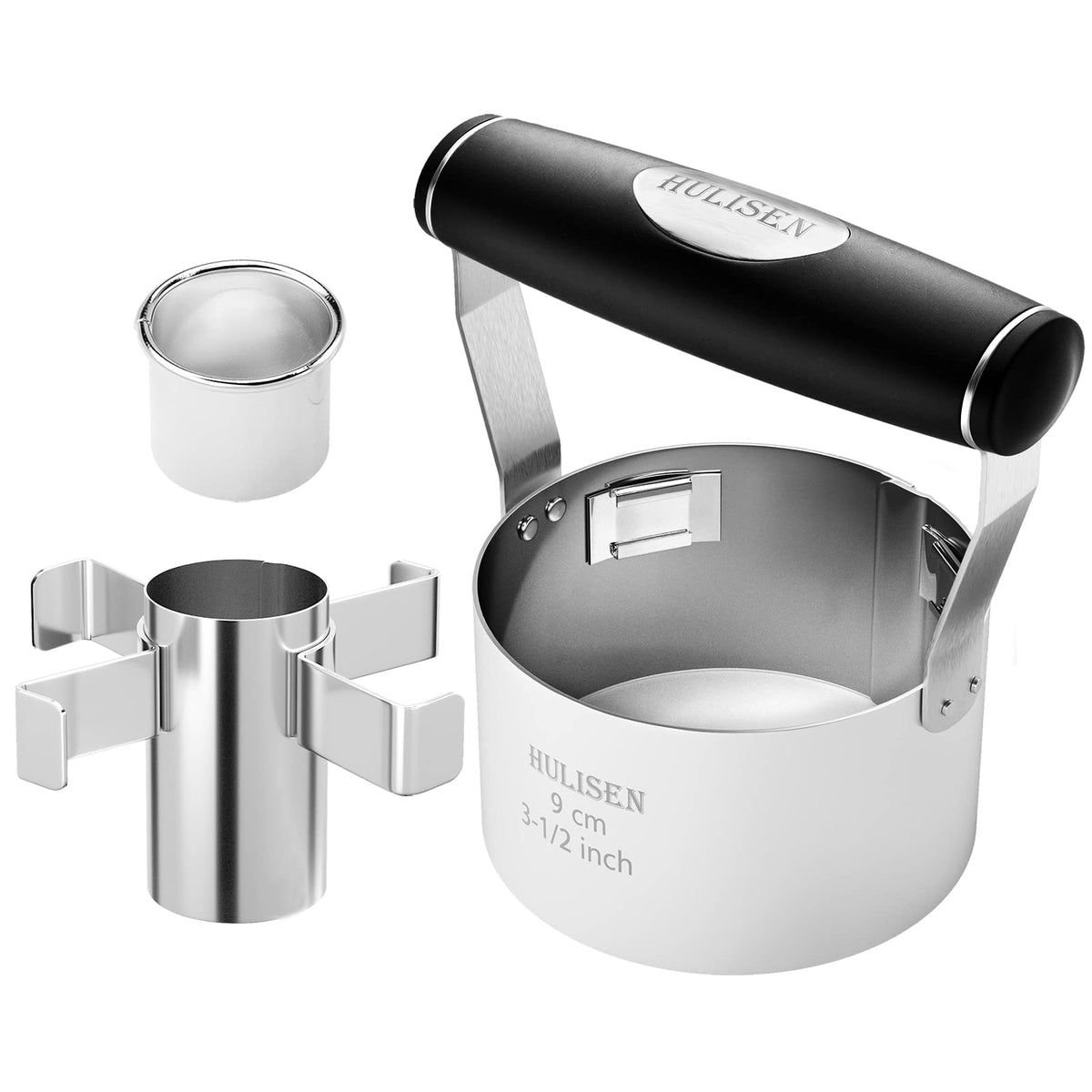 Hulisen Donut Cutter With Removable Center, 3.5'' Stainless Steel Doughnut Cutter With Soft Grip Handle, Donut Cookie Cutters Fo