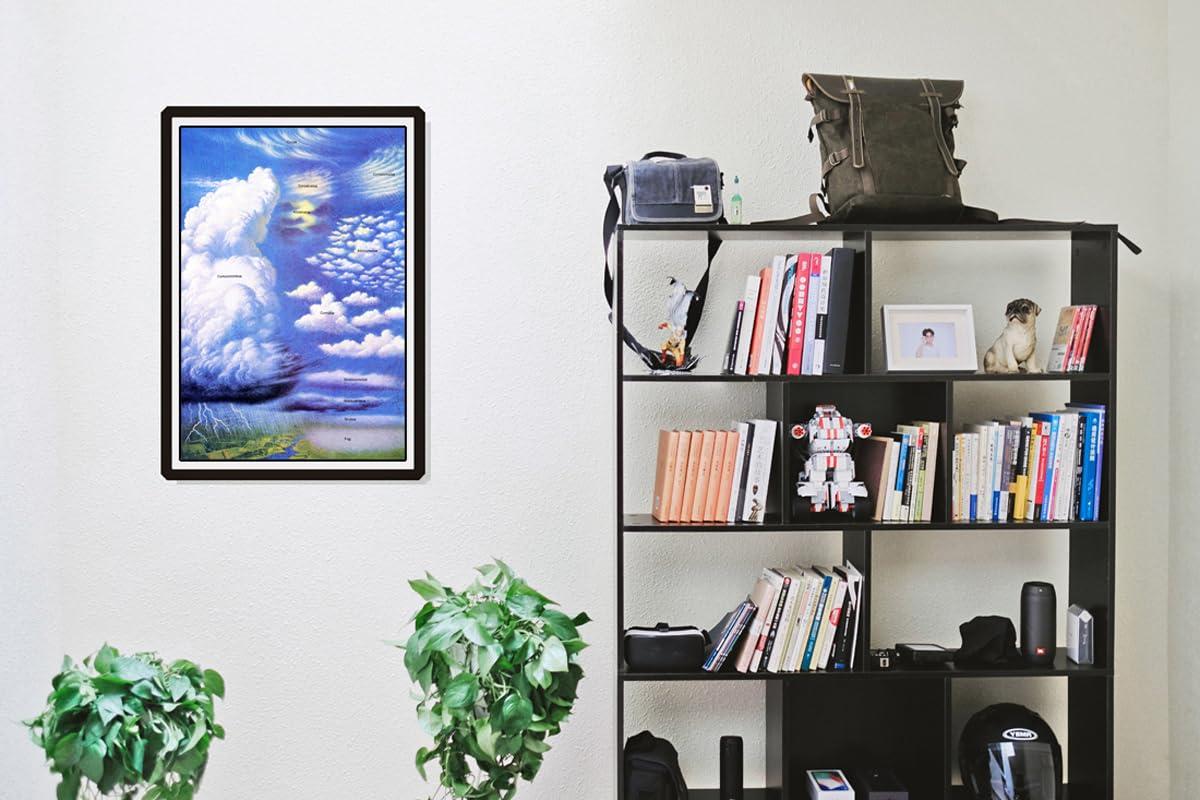 Artist Unknown Clouds Poster, Cloud Classification Poster, Weather, Lightning, Clouds, Stratus, Cirrus, Cumulonimbus