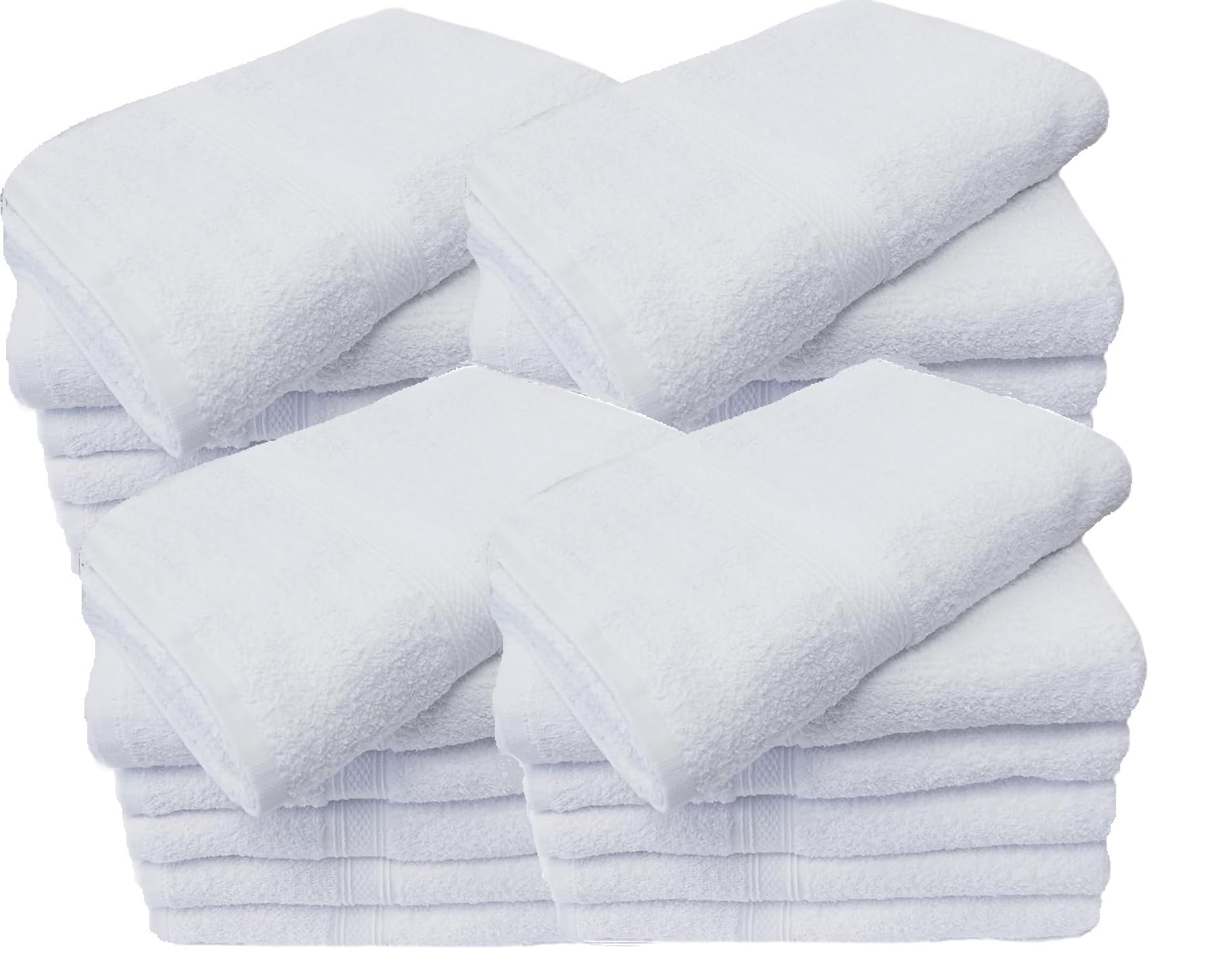 Towels N More 15X25 Hand Towels - White Soft 100% Cotton Ring Spun Loops - Highly Absorbent And Quick Drying Medium Towels Linen