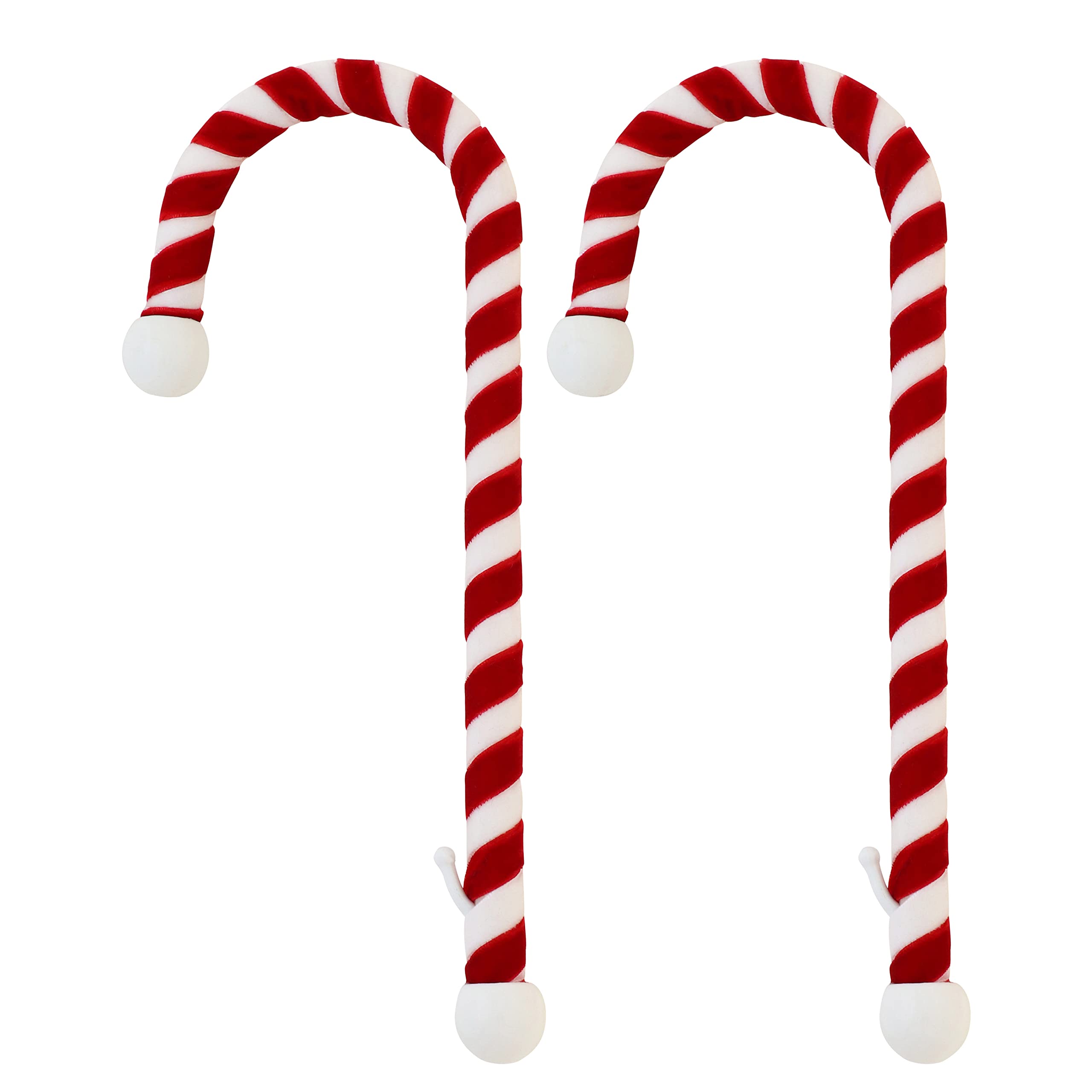 Haute Decor Candy Cane Stocking Holder Holds Up to 10 Lbs (Velvet 2-Pack) - Soft velvet wrapped around strong steel core, lightw