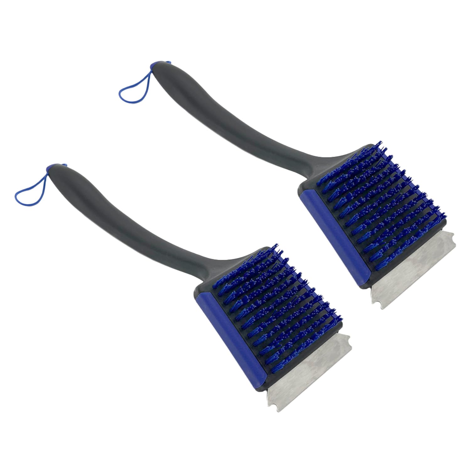 Nexgrill 19 Grill Brush with Scraper - Nylon Bristles for BBQ Cleaning - Heavy-Duty Grill Accessory for Outdoor Cooking, Camping