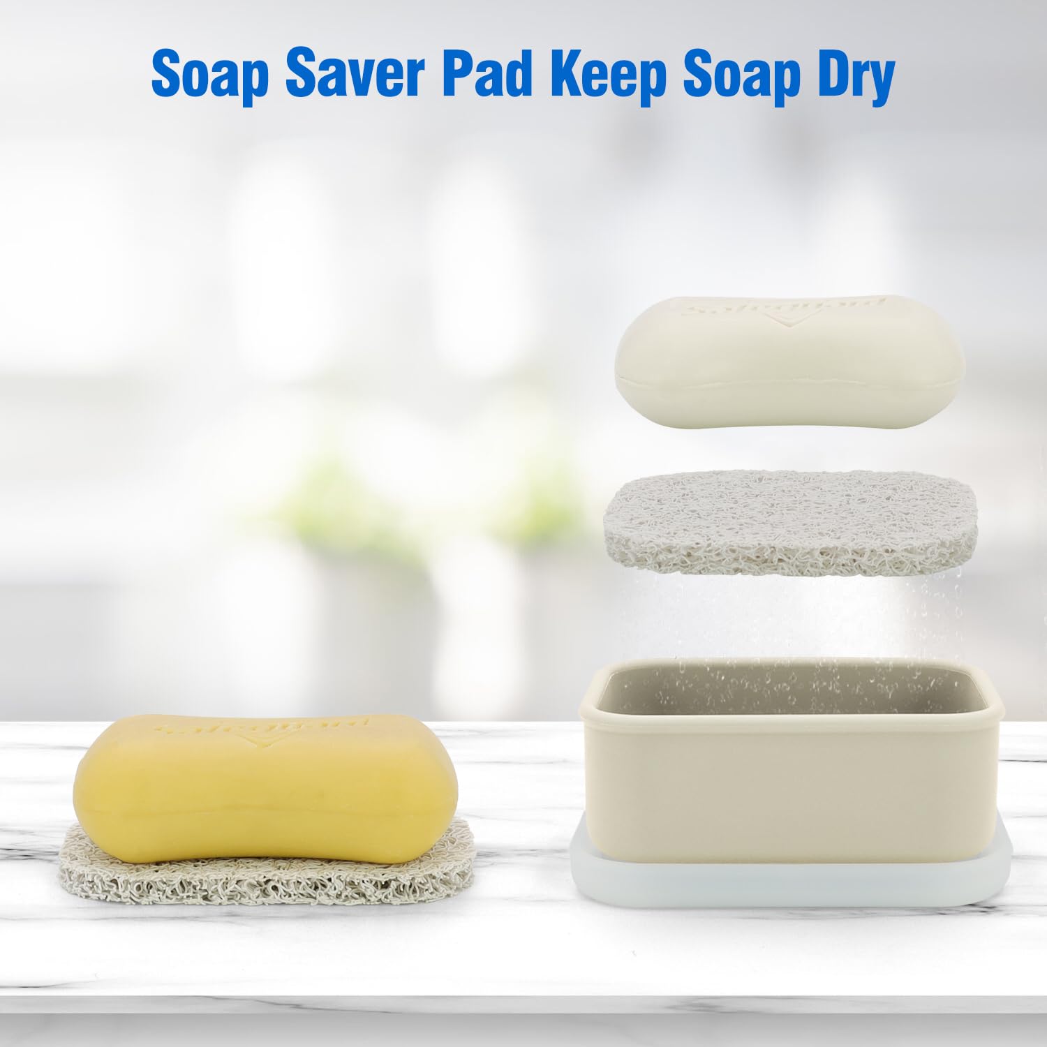 Aimaiaimai Compact Leakproof Travel Soap Case, Silicone Travel Soap Container, Portable Soap Box With Drainage Layer, Travel Soa