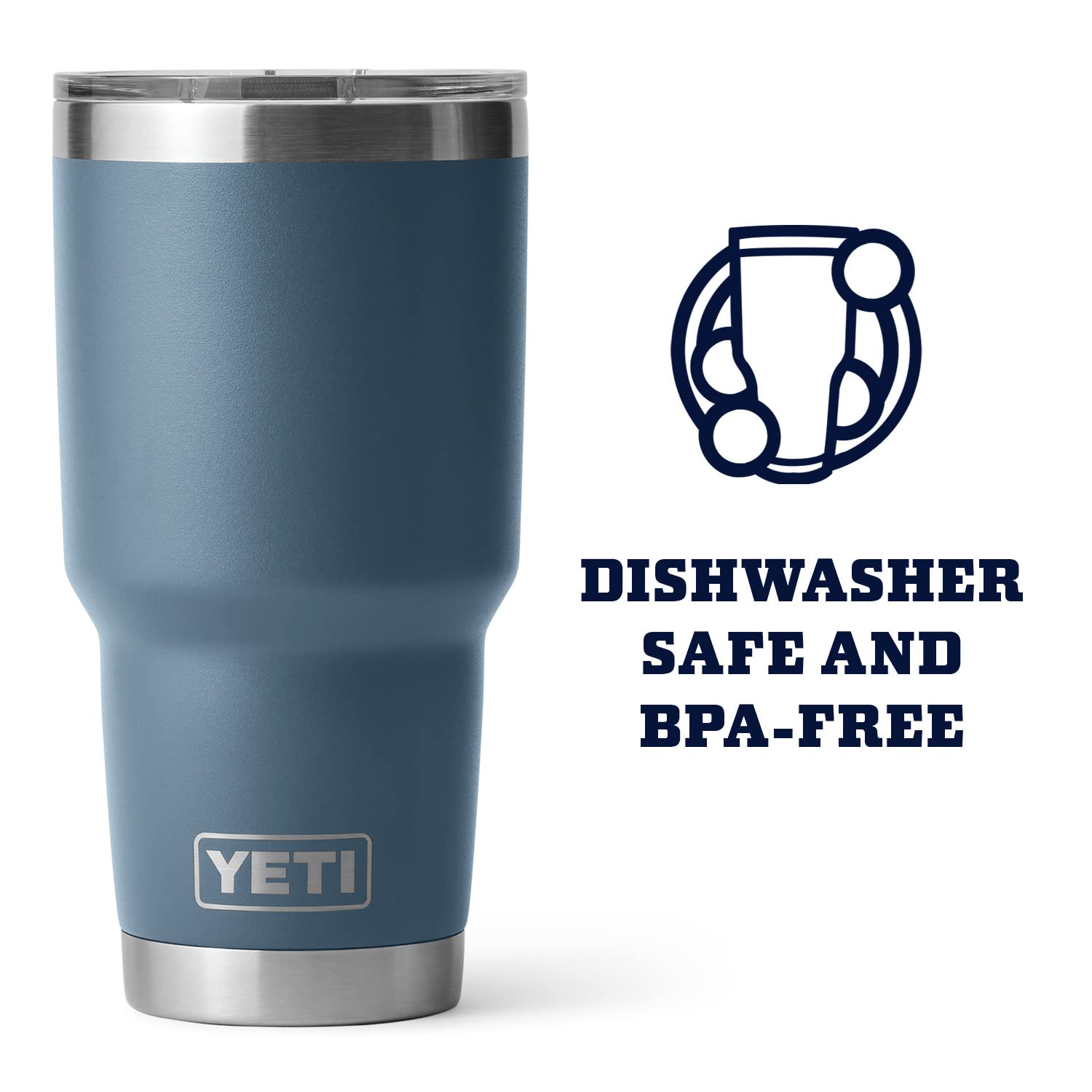 Yeti Rambler 30 Oz Tumbler, Stainless Steel, Vacuum Insulated With Magslider Lid, Nordic Blue