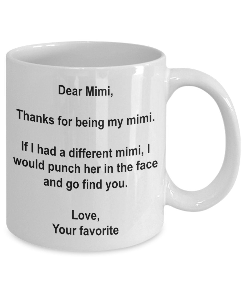 SpreadPassion Dear Mimi Mug, Mimi Coffee Mug, Gifts for Mimi from Favorite Son, daughter, grandkids, Mimi Coffee Cup, Mimi Birth