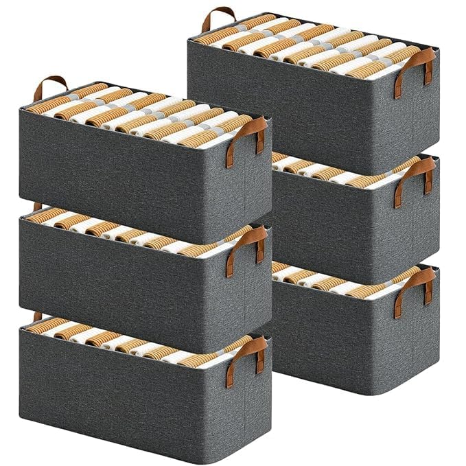 Storage Basket 16X12X8 Inch Fabric Sturdy Canvas Storage Bins Organizer With Handles For Clothes And Toy Storage Foldable Storag