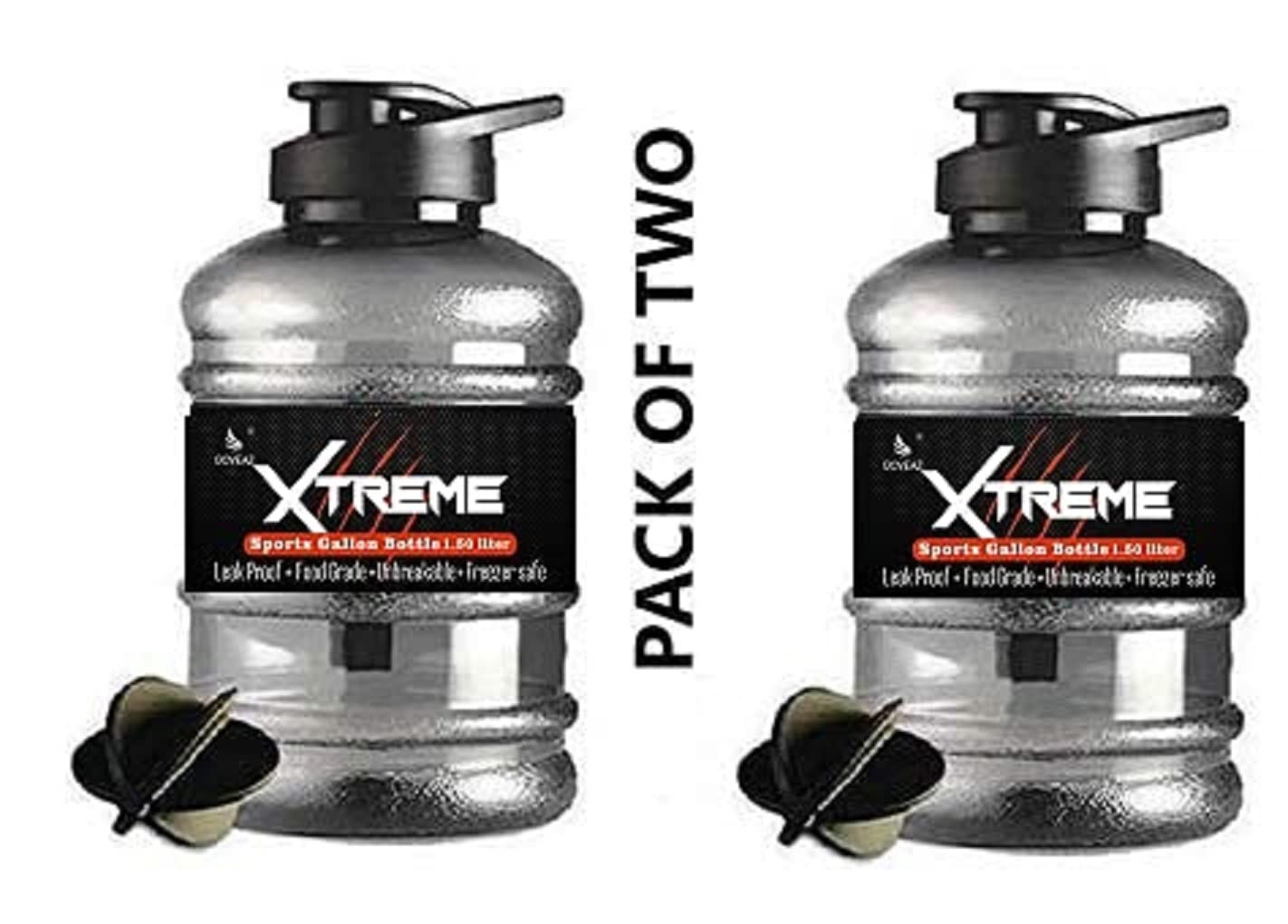 DOVEAZ Plastic Xtreme Sports Water Bottle For Gym, Protein Shaker Bottle, Gallon Water Bottle,Gym Bottle,Gym Gallon (1.5 Ltr) Wi