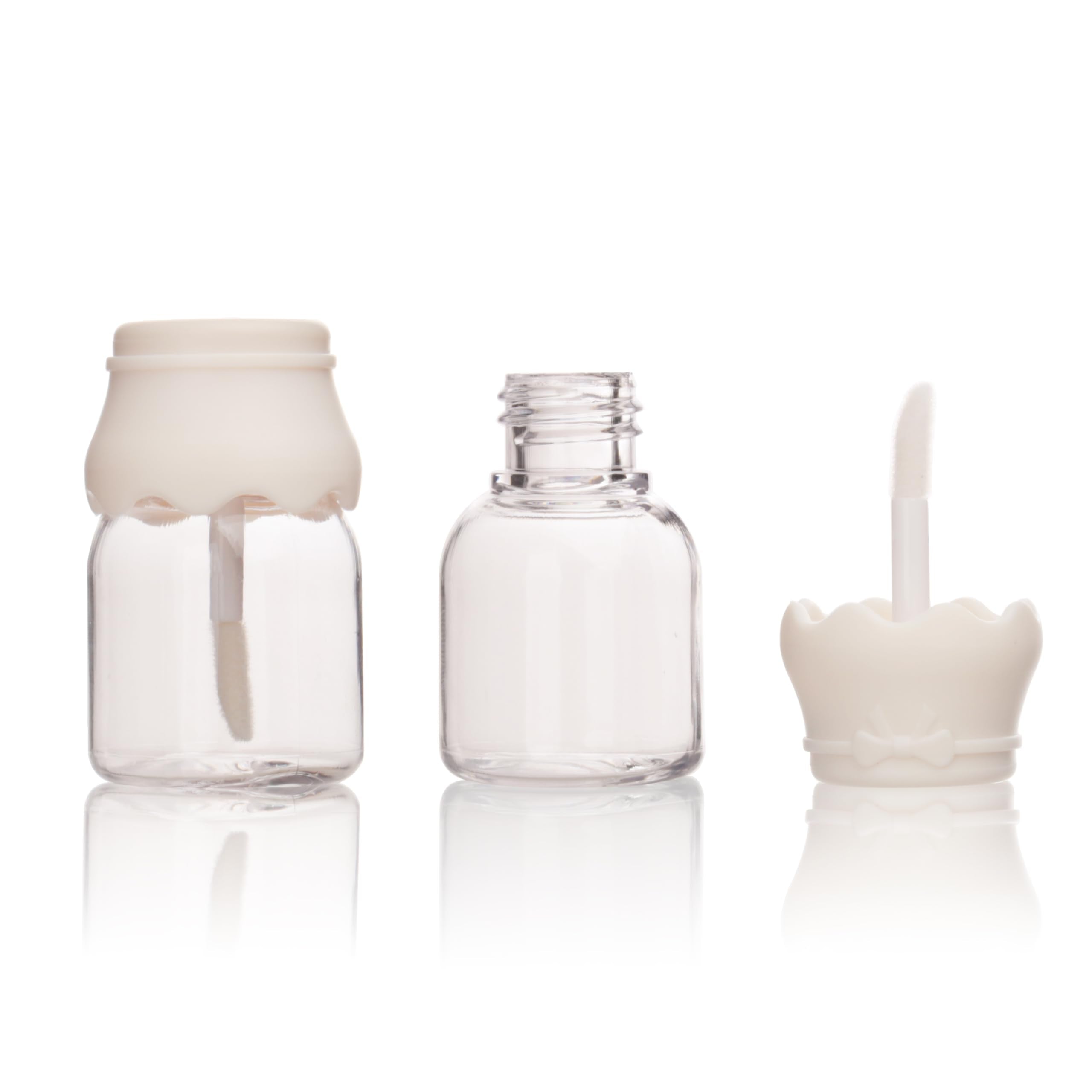 COSIDEA 40PCS Empty 15ml baby bottle lip gloss tubes White Cute Lipgloss Container Tube Packing castor oil container (40)