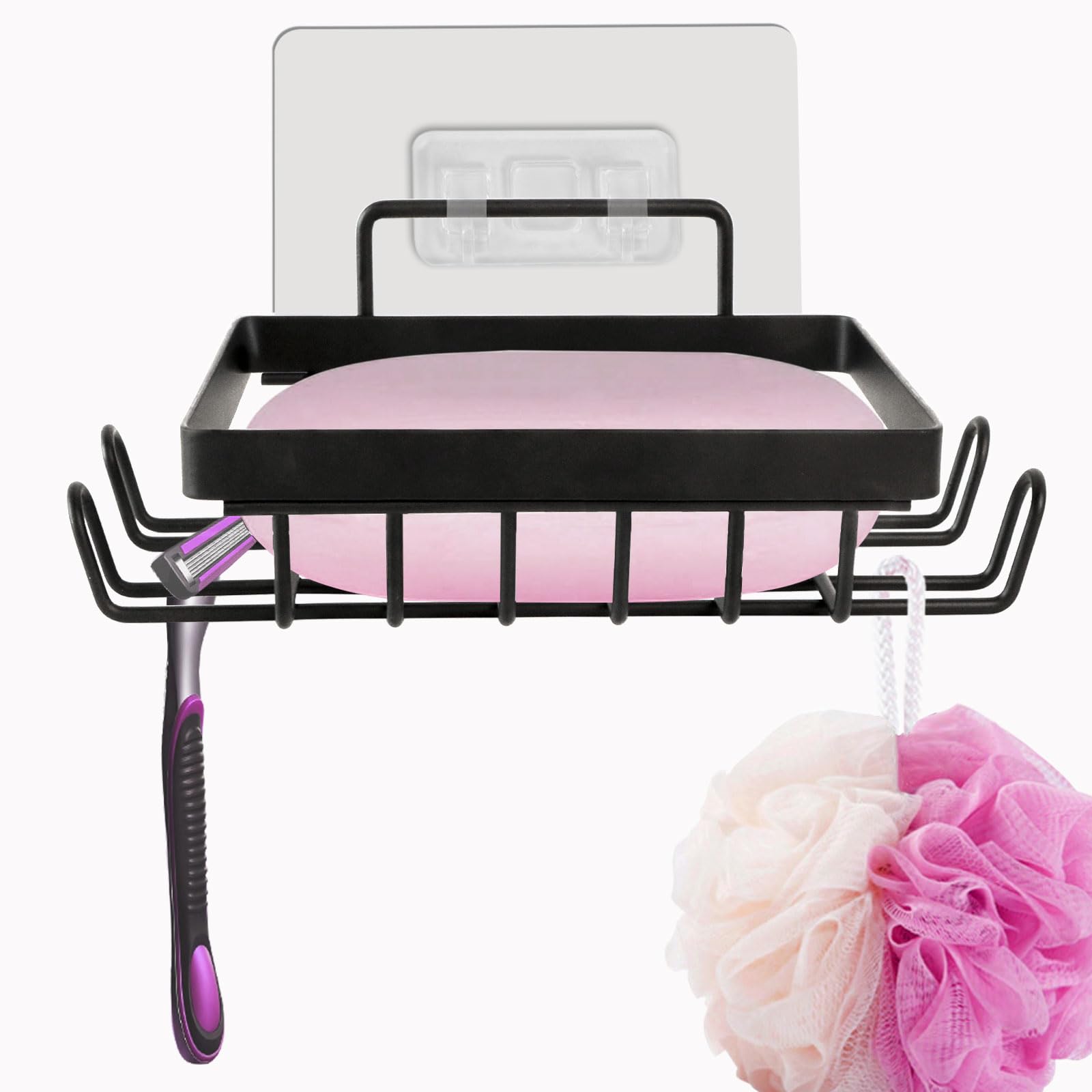 Carrie Joe Soap Holder Self Draining Soap Dish Razor Holder For Shower Wall Not Punched Easy Clean Bar Soap Holder Fit For Bathr