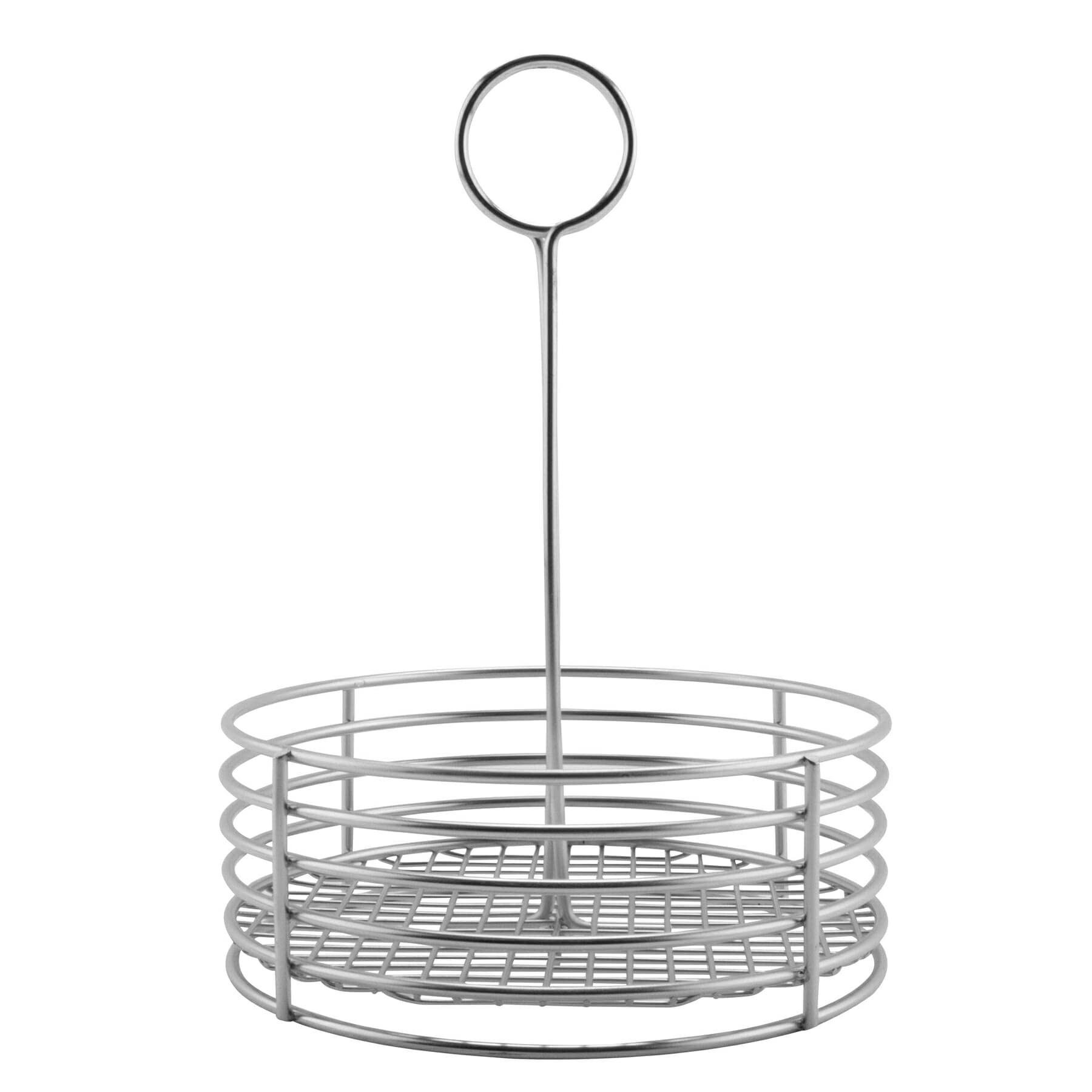 G.E.T. 4-81866 Stainless Steel Round Stainless Steel Condiment Caddy Stainless Steel Table Caddies Collection, 8.5''