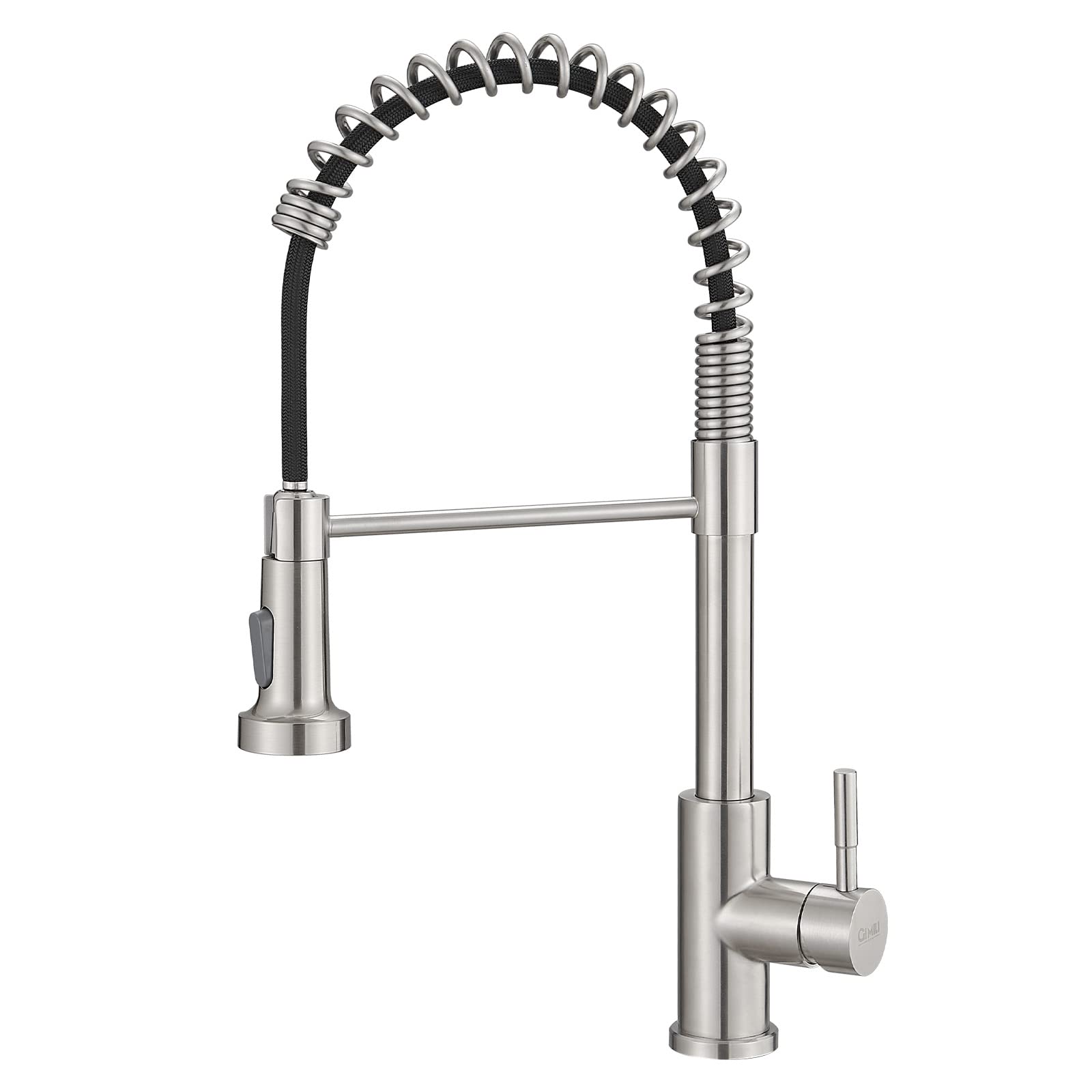 Gimili Kitchen Faucet With Pull Down Sprayer High Arc Single Handle Spring Kitchen Sink Faucet Brushed Nickel Modern Rv Stainles