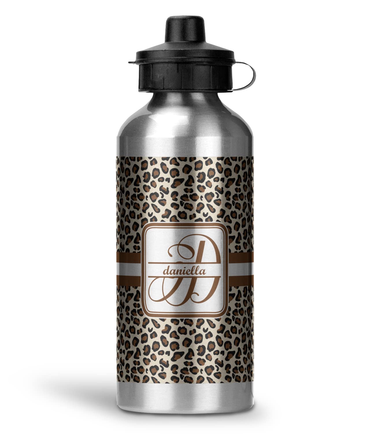 Personalized Leopard Print Water Bottle - Aluminum - 20 Oz