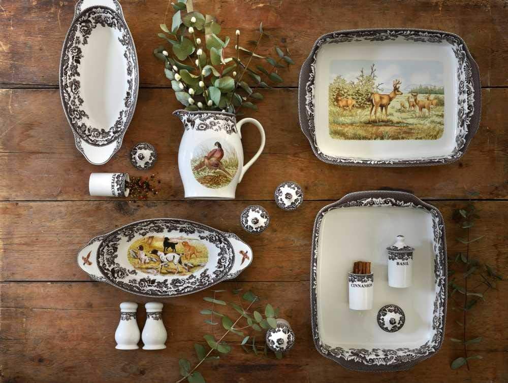 Spode Delamere Ascot Cereal Bowl Set of 4, 8” Brown and White, Microwave and Dishwasher Safe, Made in England