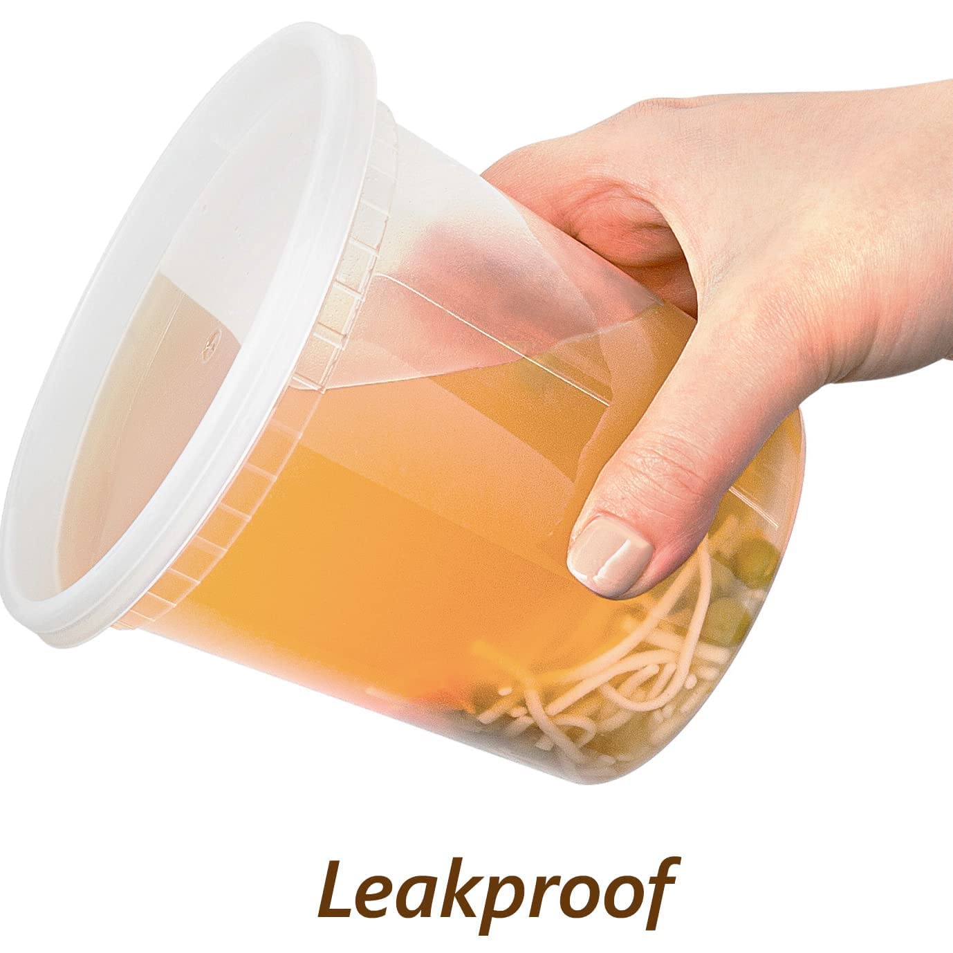 Durahome Deli Containers With Lids 24Oz. Leakproof 30 Sets Bpa-Free Plastic Food Storage Cups Clear Airtight Takeout Container H