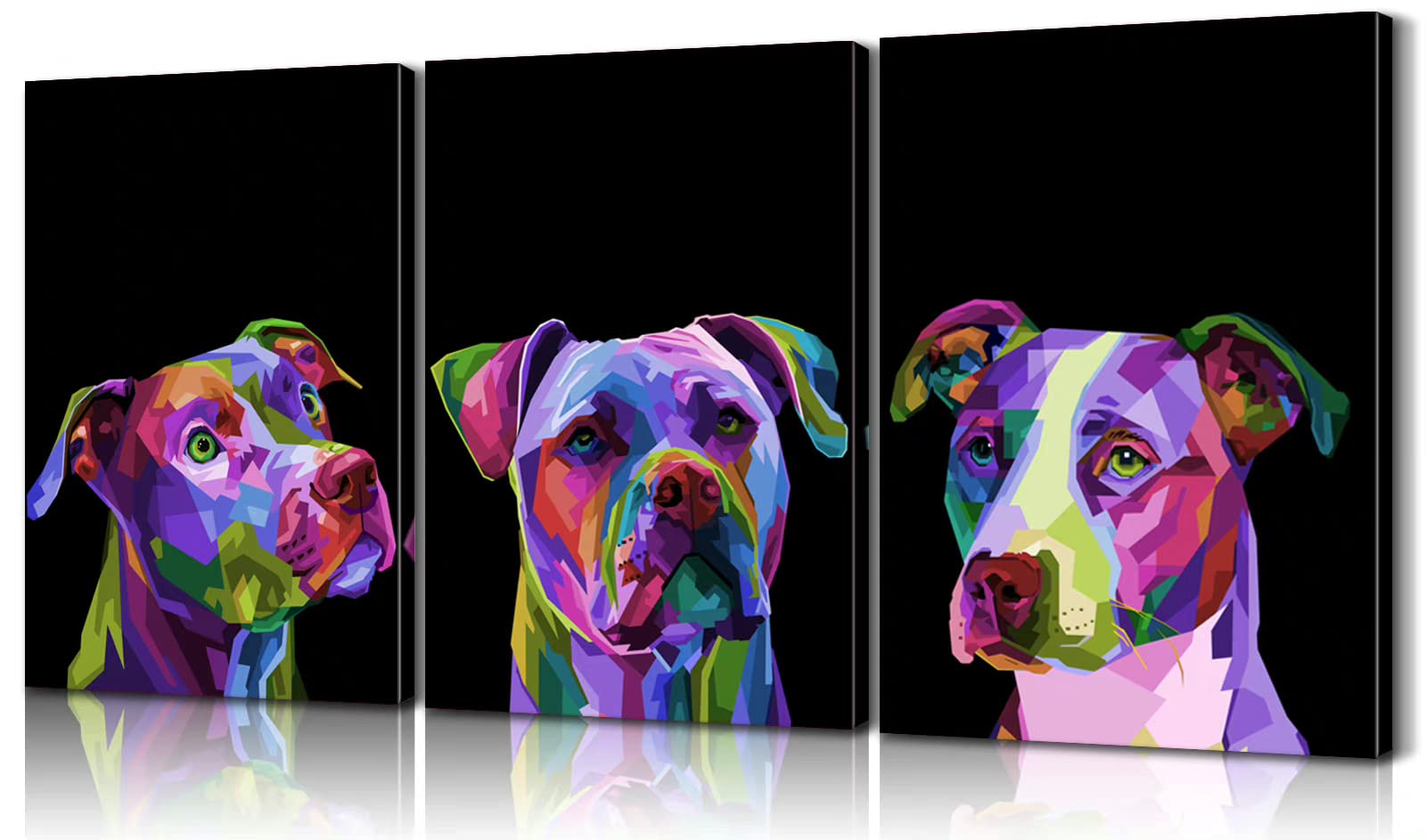 3 Pieces Dog Decor Dog Wall Art Pitbull Wall Decor Animal Wall Art Dog Art Dog Pictures Wall Decor Pet Decor Dog Paintings Anima