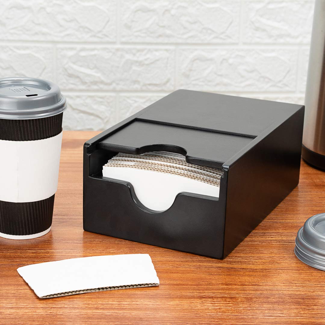 Restaurantware Restpresso 9.5 X 6 X 3.75 Inch Coffee Cup Sleeve Dispenser 1 Compact Coffee Sleeve Holder - Spring-Loaded Design