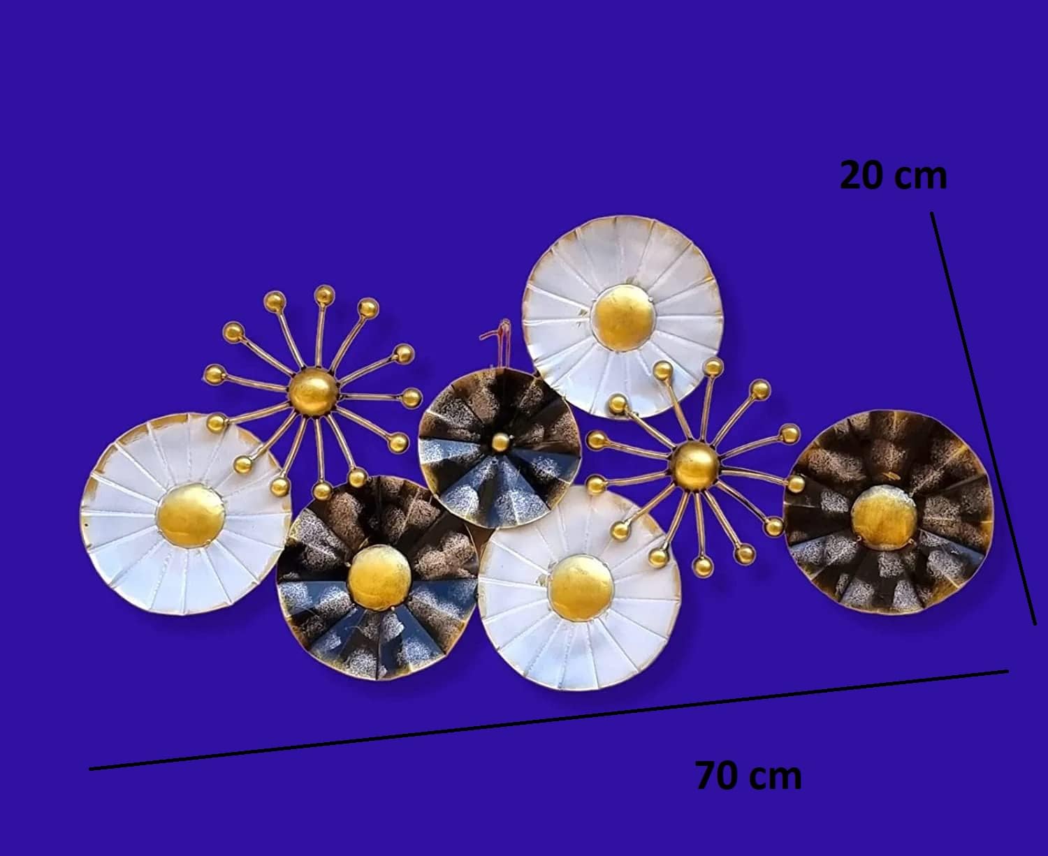 Rsn Metal Metal Beautiful Flower Wall Decor/Wall Sculpture For Living Room Size -35X18 Inches