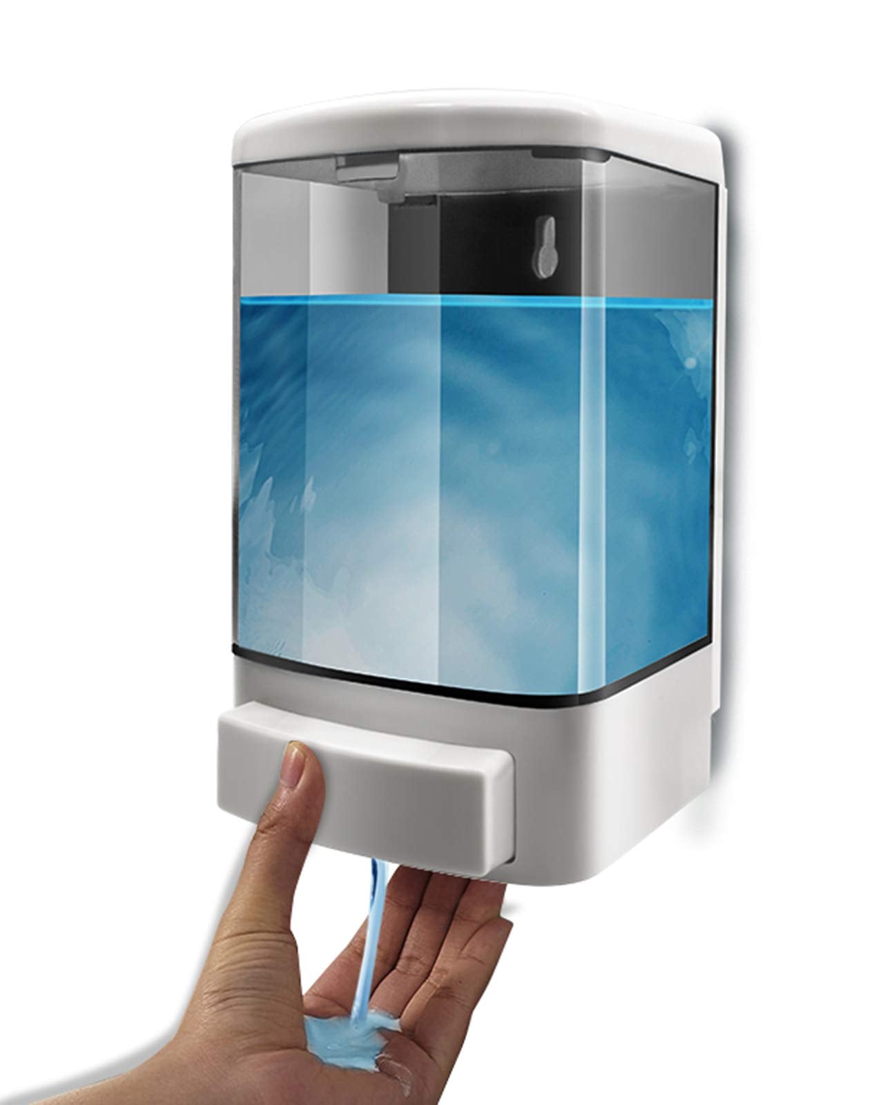 Soap Dispenser Wall Mount, 1000Ml Commercial Manual Soap Dispenser Wall Mounted For Bathroom Kitchen Hotel, Shampoo Container Pl