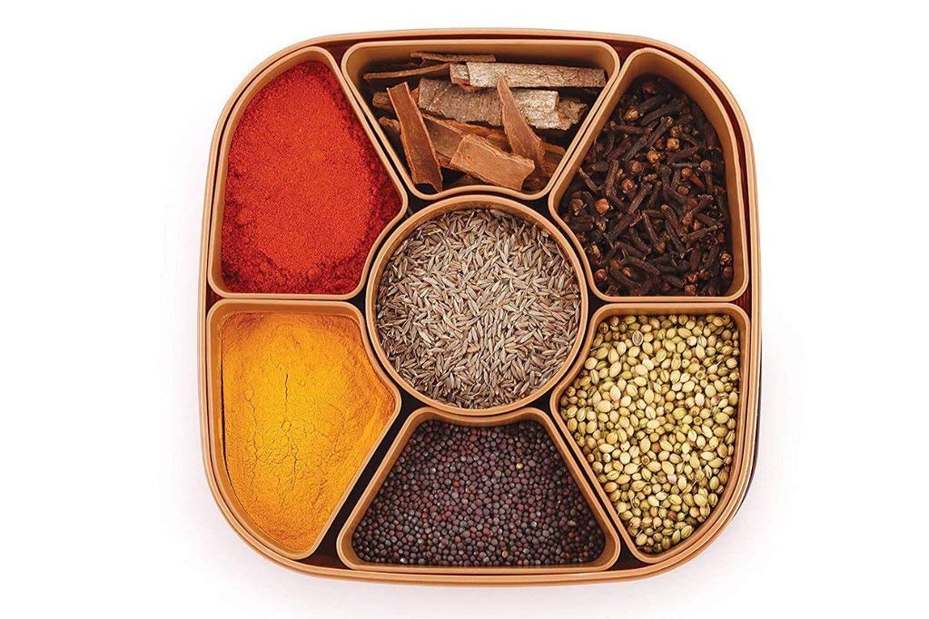 Deodap Masala Container 1 Pc  Mix Color Plastic Spice Storage Container, Masala Dani Dabba, Stylish Airtight Kitchen Box For In