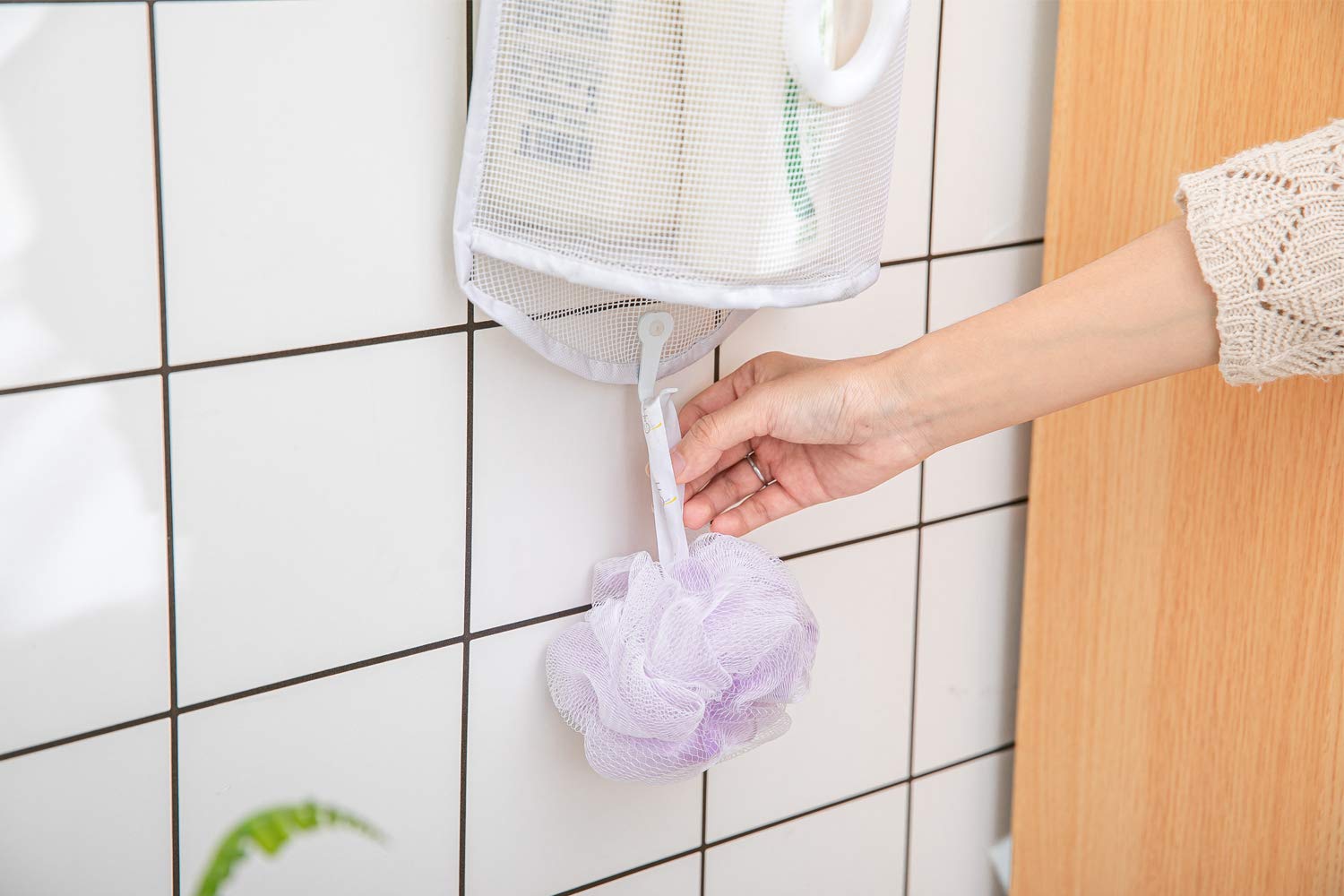 Alyer Small Hanging Mesh Shower Caddy,Series Toiletry And Bath Accessories Organizer (White)