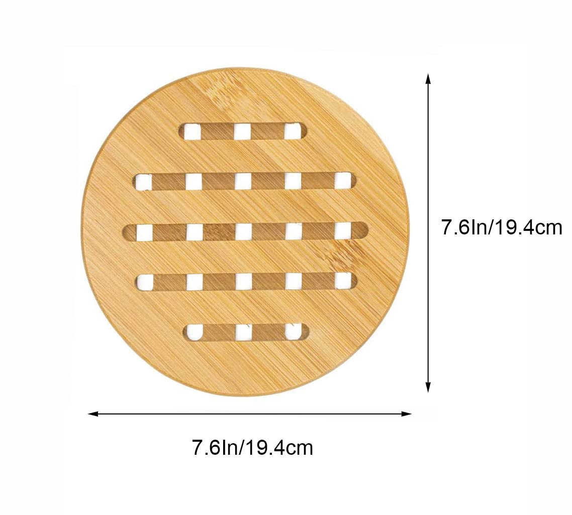 Set Of 4 Heat Resistant Bamboo Trivet, Natural Bamboo Trivet, Bamboo Holders, Bamboo Wood Hot Pads For Kitchen Hot Dishes, Pot,