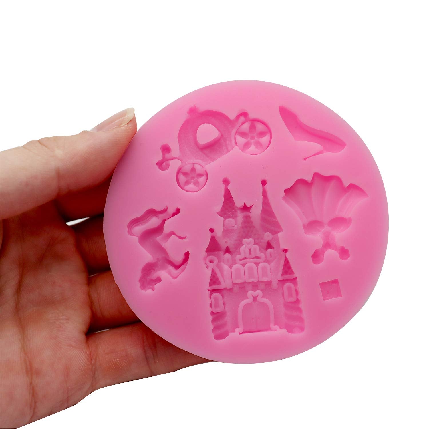 Hengke 2 Pcs Silicone Fondant Mold Children'S Castle Mould Jelly Sugar Chocolate Fondant Silicone Molds For Sugarcraft Candy Cup