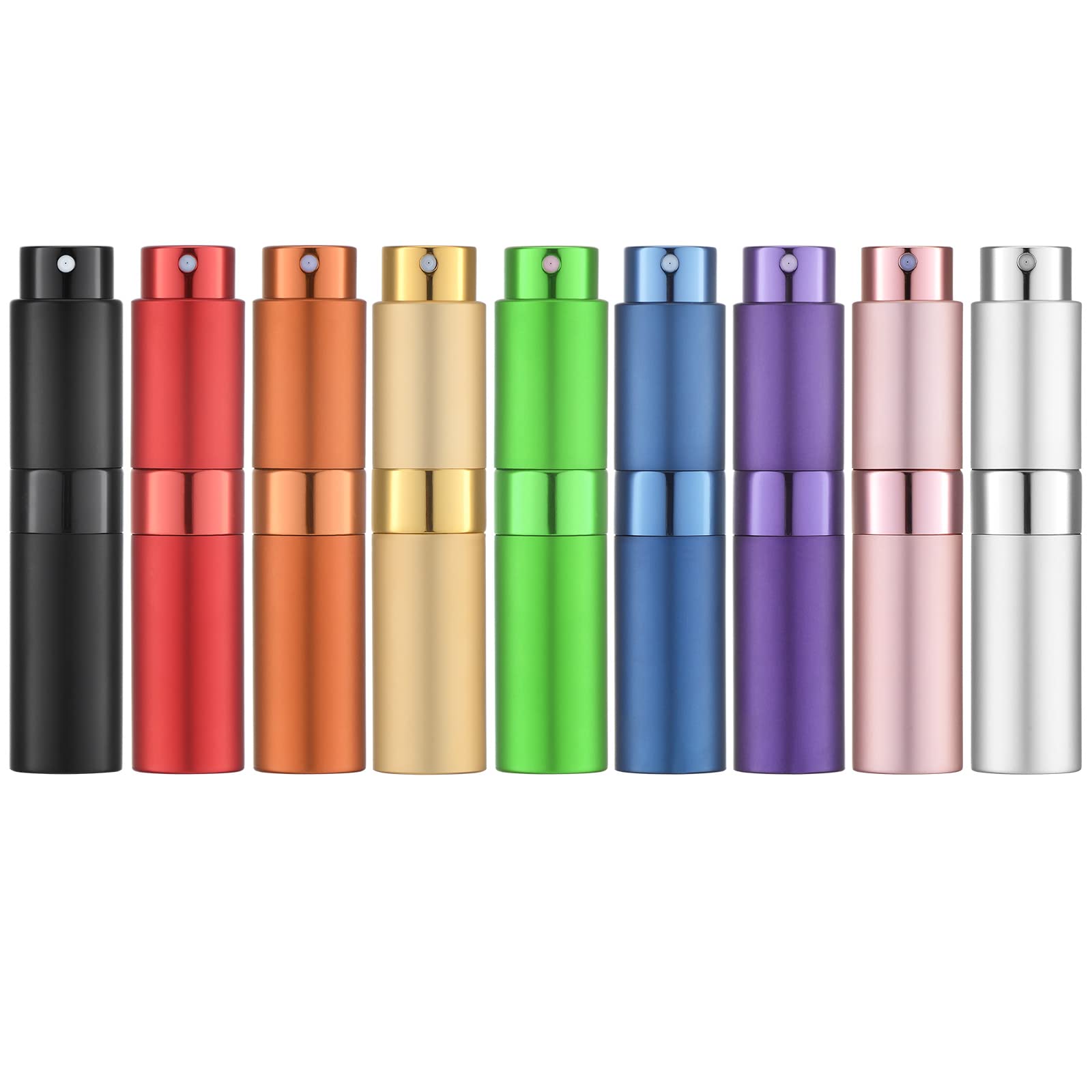 Lisapack Atomizer Perfume 8Ml Spray Bottle For Travel (9Pcs), Empty Refillable Cologne Dispenser, Portable Sprayer For Men And W