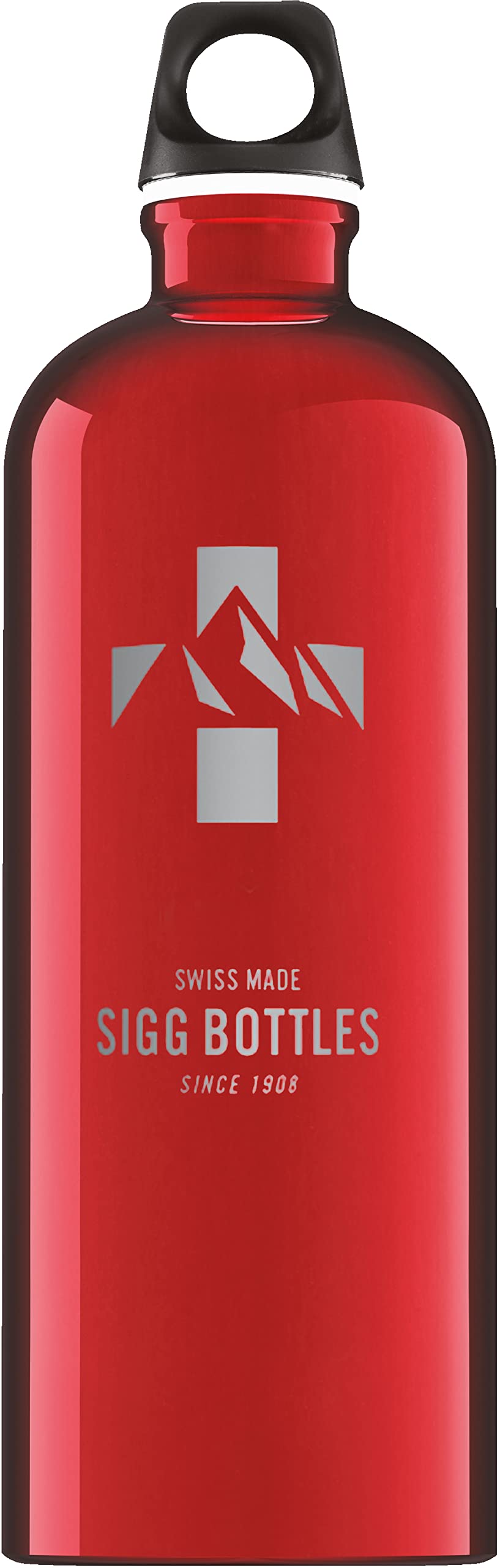 Sigg - Aluminum Water Bottle - Traveller Red & White - Swiss Design - With Screw Cap - Leakproof - Lightweight - Bpa Free, 34 Oz