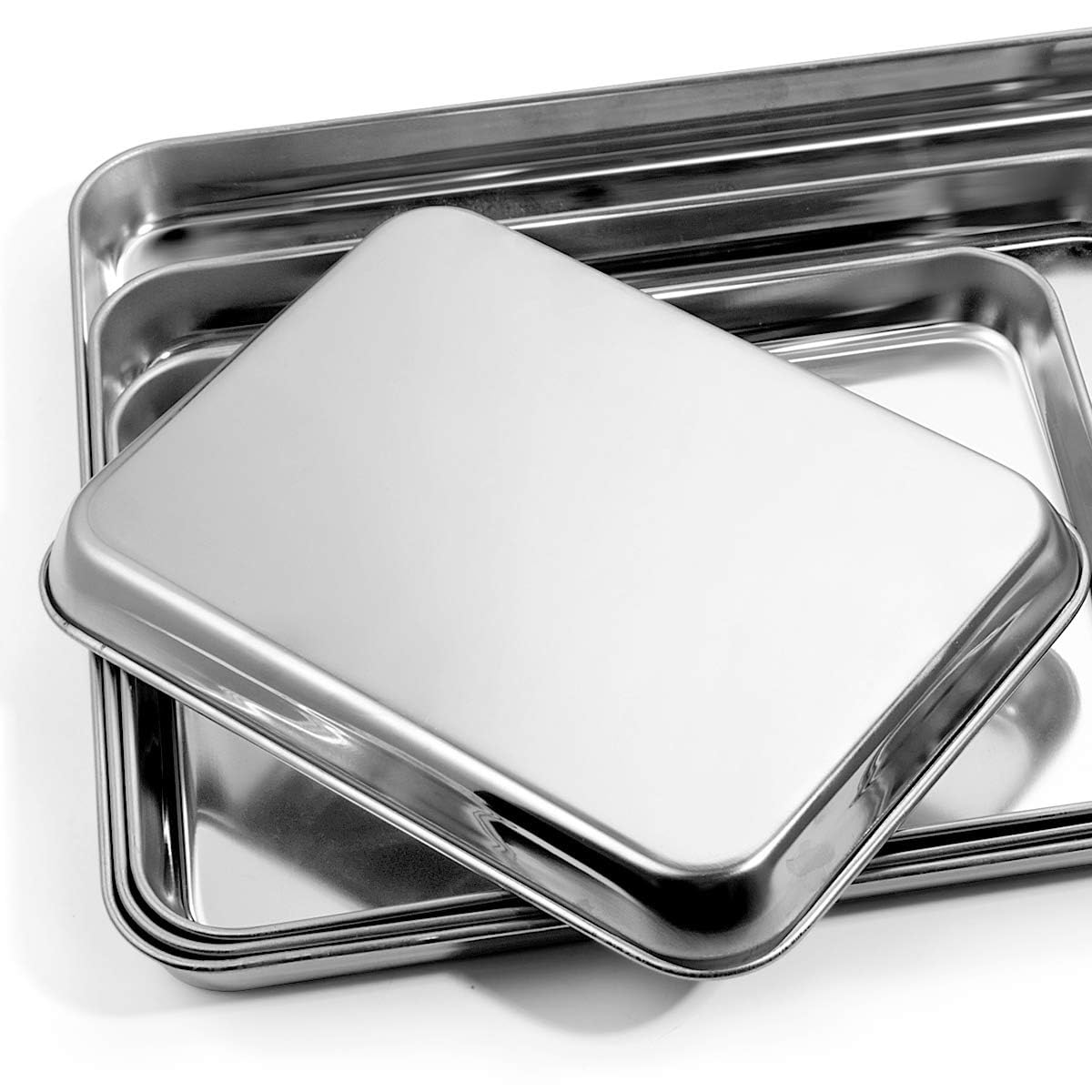 Yododo Baking Sheet With Silicone Mat Set, Set Of 8 (4 Sheets + 4 Mats), Stainless Steel Cookie Sheet Baking Pans With Reusable
