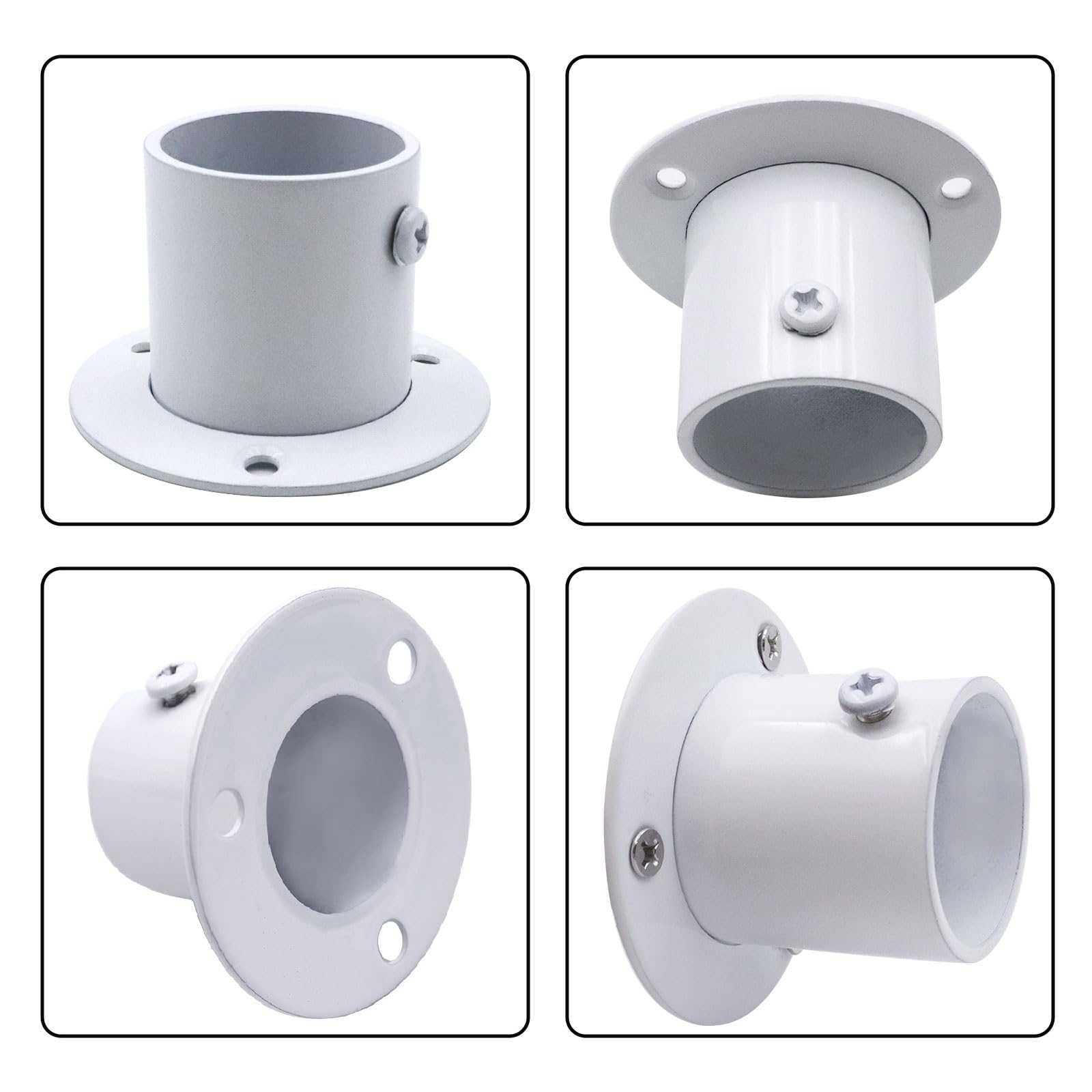 Shonmogar Closet Rod Bracket 6 Pack Heavy Duty Closet Rod Holders With Screws,Stainless Steel Closet Rod End Support Bracket For