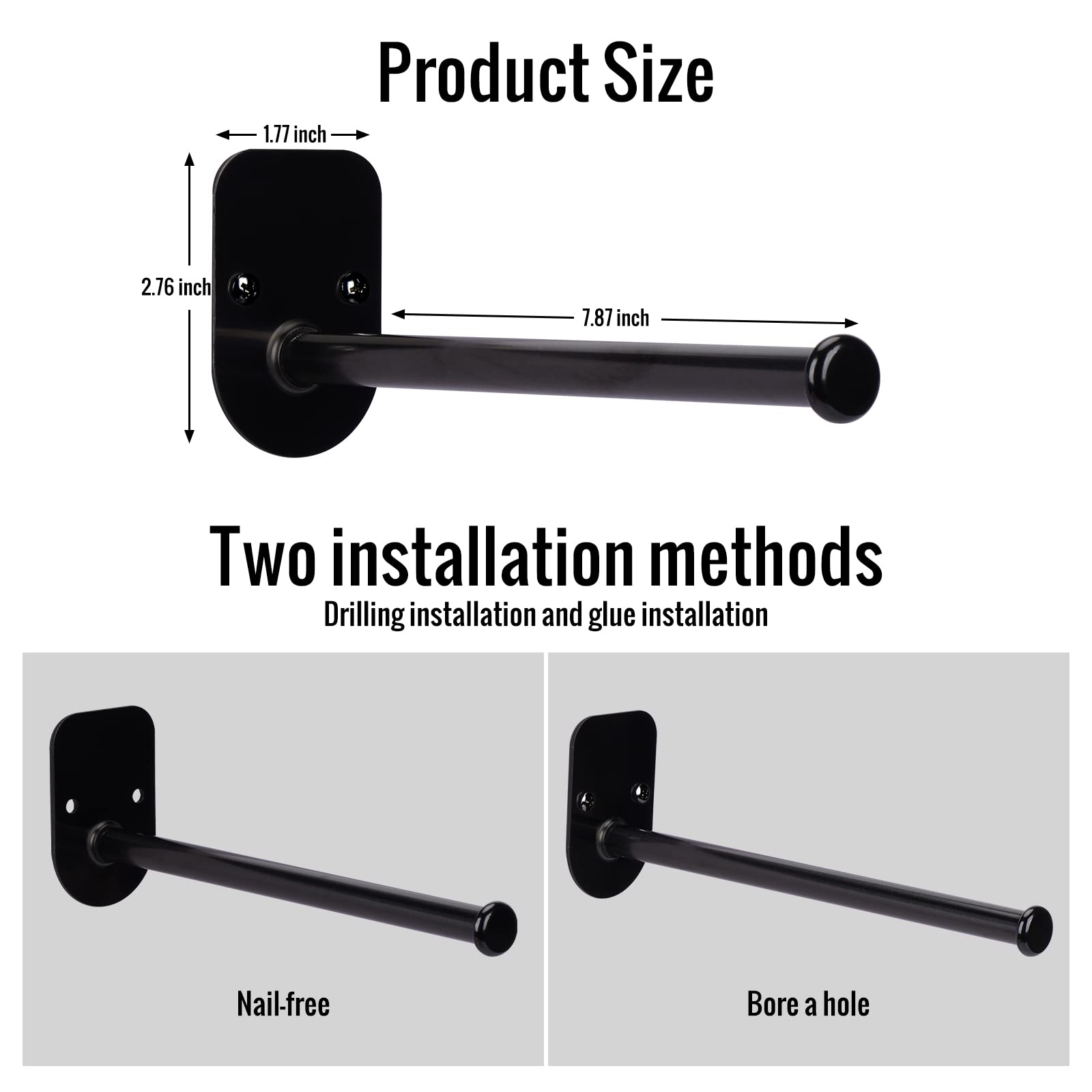 Xinyuwin Stainless Steel Clothes Hanger Storage Rack Organizer Wall Mount Adhesive Or Drilling Installation