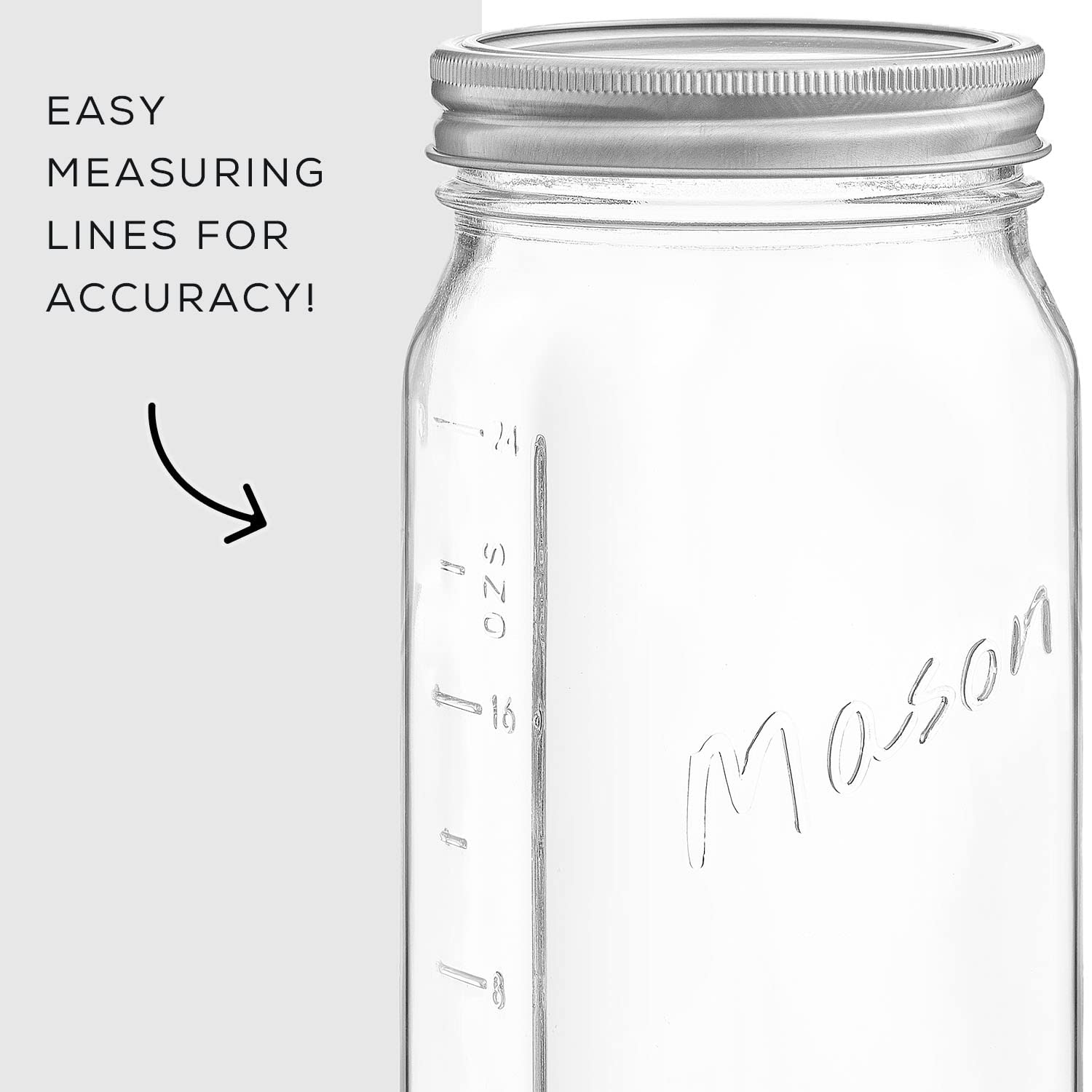 32 Oz Mason Jars With Lids, Labels And Measures 6-Pack Wide Mouth Mason Jars, Glass Jar With Lid And Band Airtight Canning Jars,